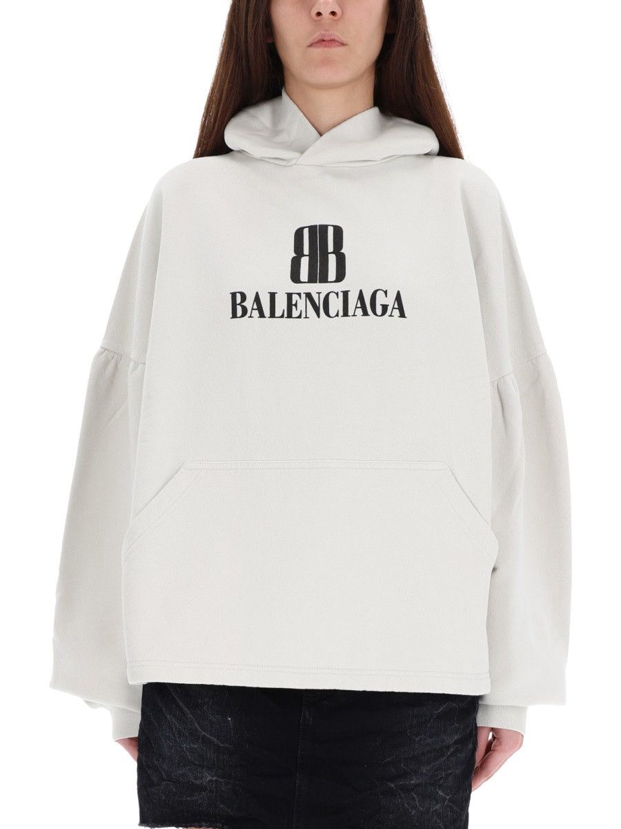 Balenciaga BALENCIAGA "NANO BB" SWEATSHIRT - WHITE (NUMERIC 2) Size XS / US 0-2 / IT 36-38 - 1 Thumbnail