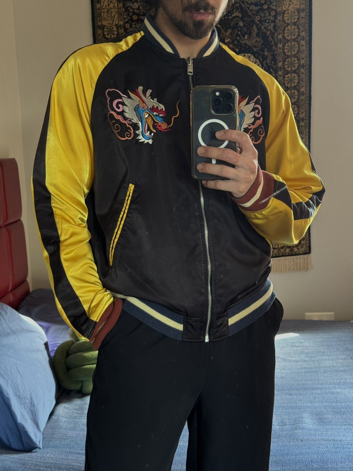 Reversible Diesel Tekno Sukajan satin jacket