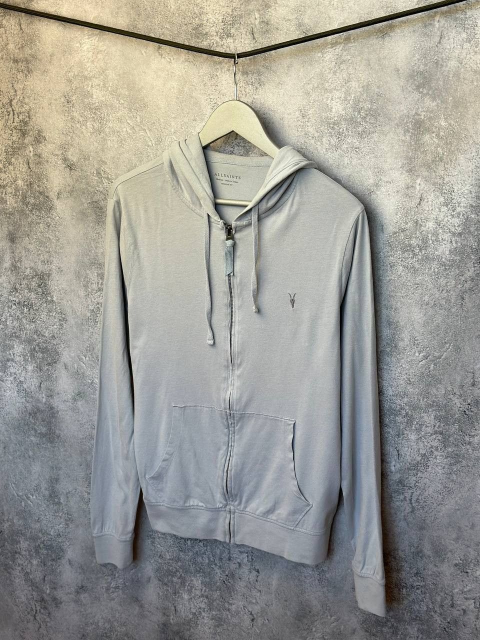 Allsaints ALLSAINTS Brace Hoody Lightweight Full Zip Gray Long Sleeve Size US M / EU 48-50 / 2 - 1 Thumbnail