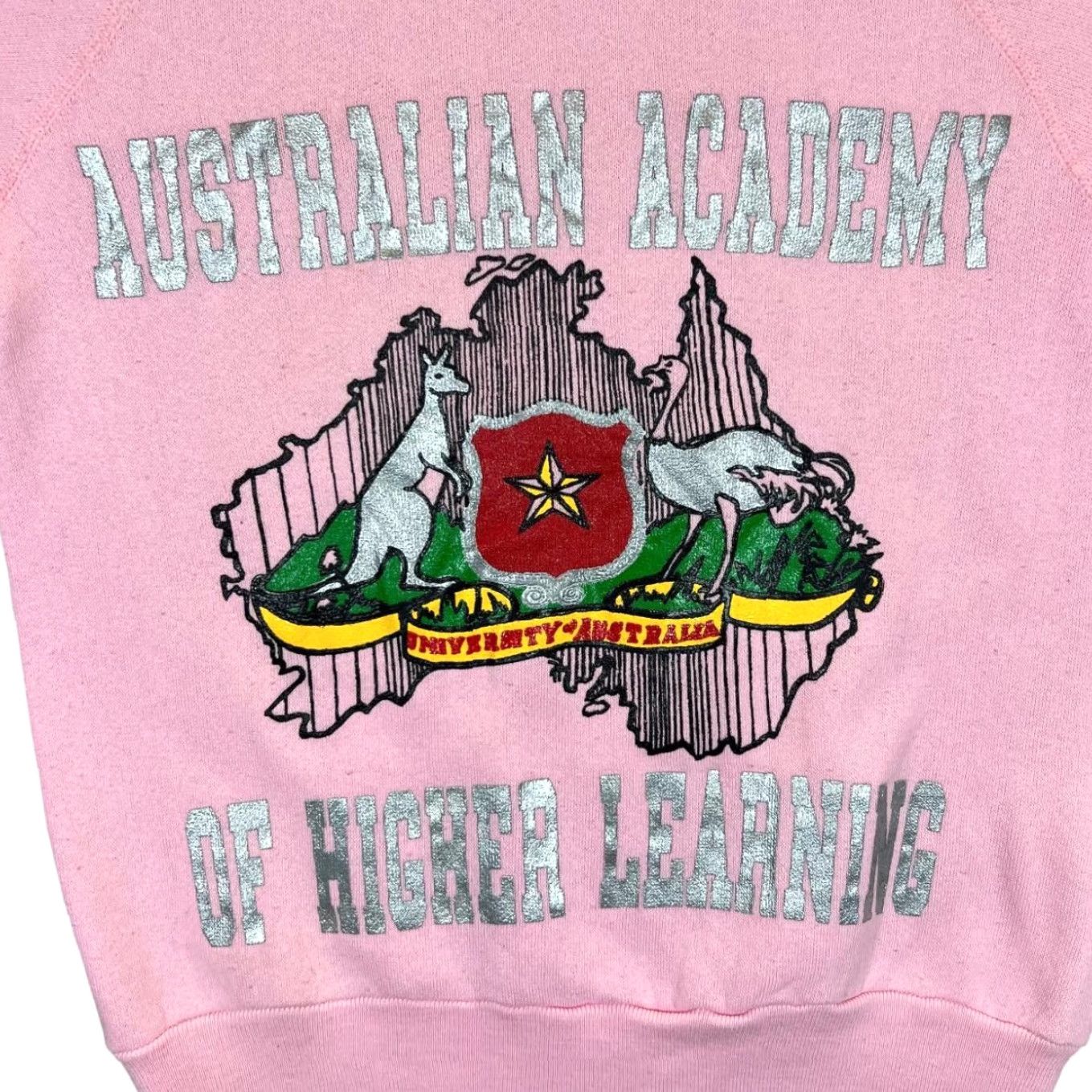 Tultex VINTAGE Tultex AUSTRALIAN ACADEMY OF HIGHER LEARNING Graphic Sweatshirt Pink Small Womens Sweatshirt Pullover Graphic Souvenir Spellout 90s Size S / US 4 / IT 40 - 3 Thumbnail