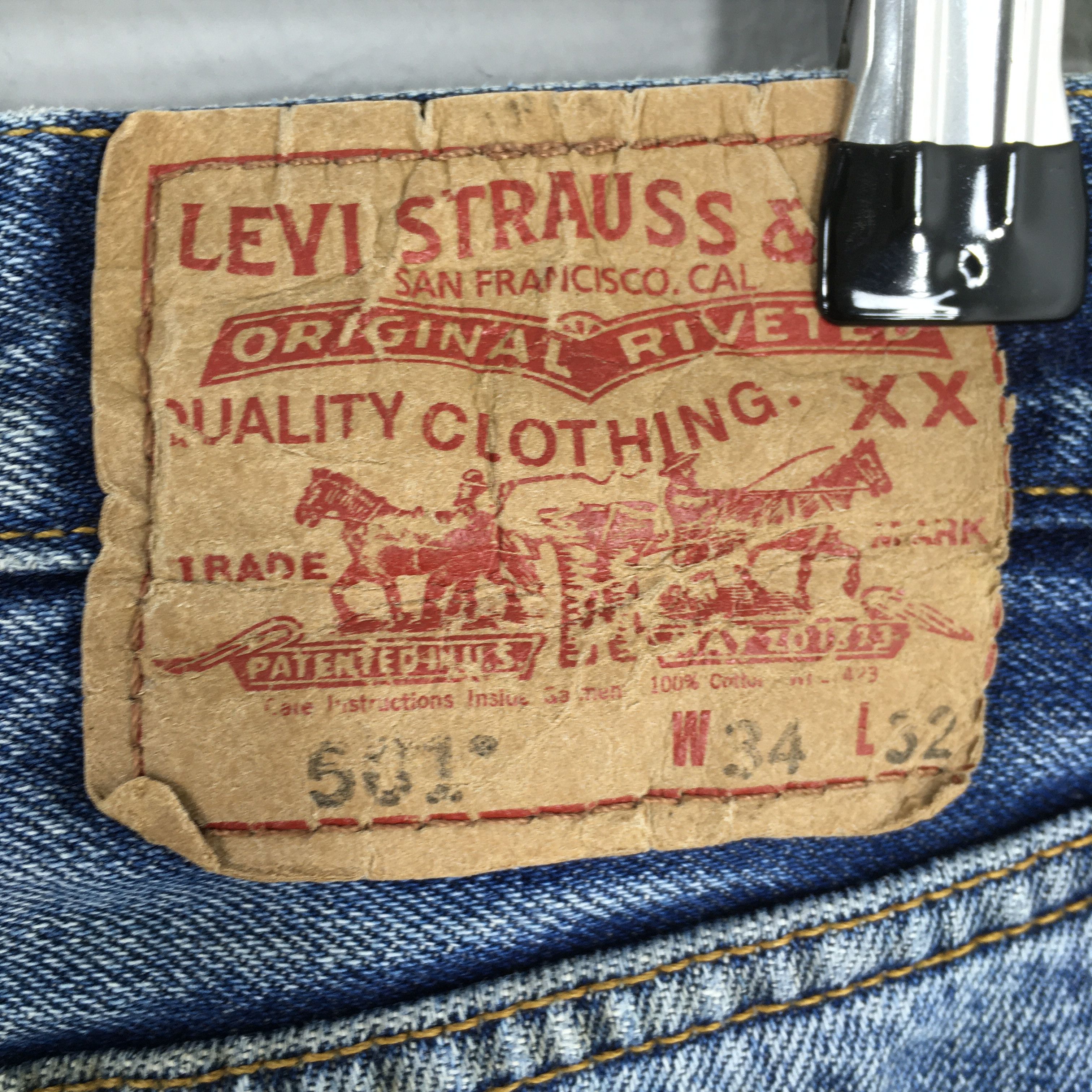 Levi's Size 32x30.5 Vintage 80s Levi's 501 Regular Fit Jeans S1591 Size US 32 / EU 48 - 12 Thumbnail