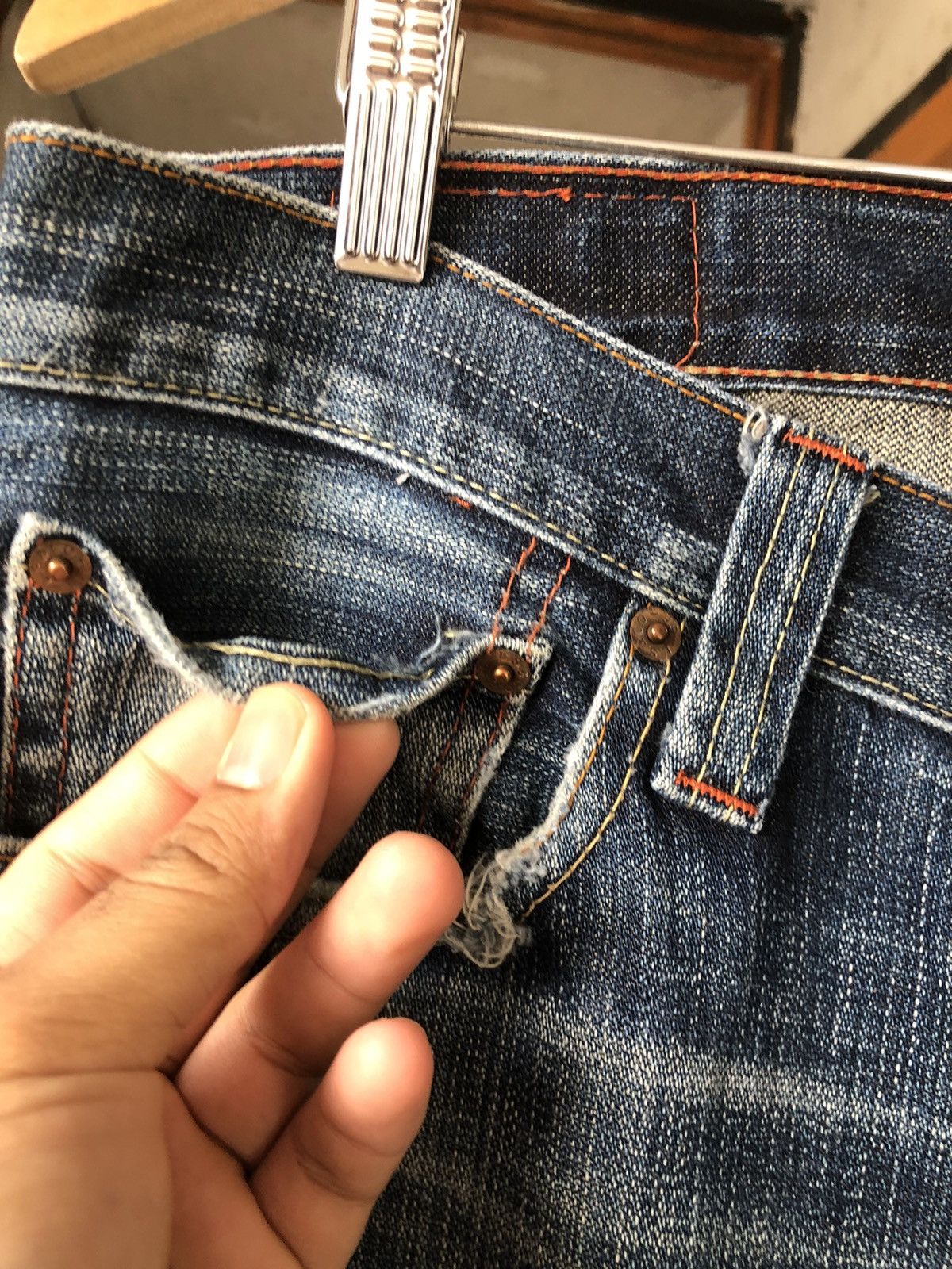 Levi's Vintage Levis 505 Flare Straight Cut Distressed Jeans Size US 34 / EU 50 - 10 Thumbnail