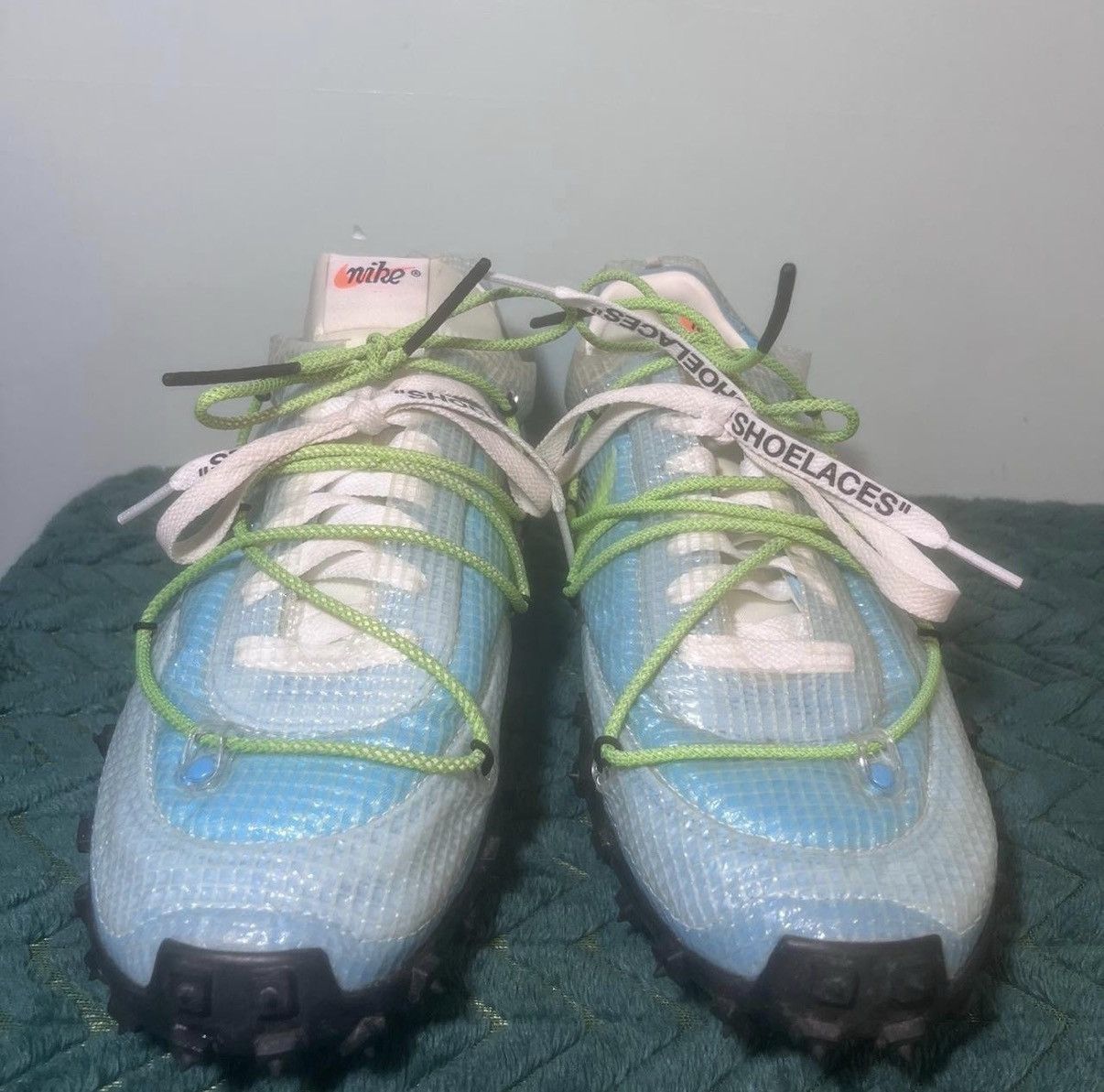 Nike × Off-White Nike Waffle Racer Off-White Vivid Sky Size US 10.5 / IT 40.5 - 2 Thumbnail