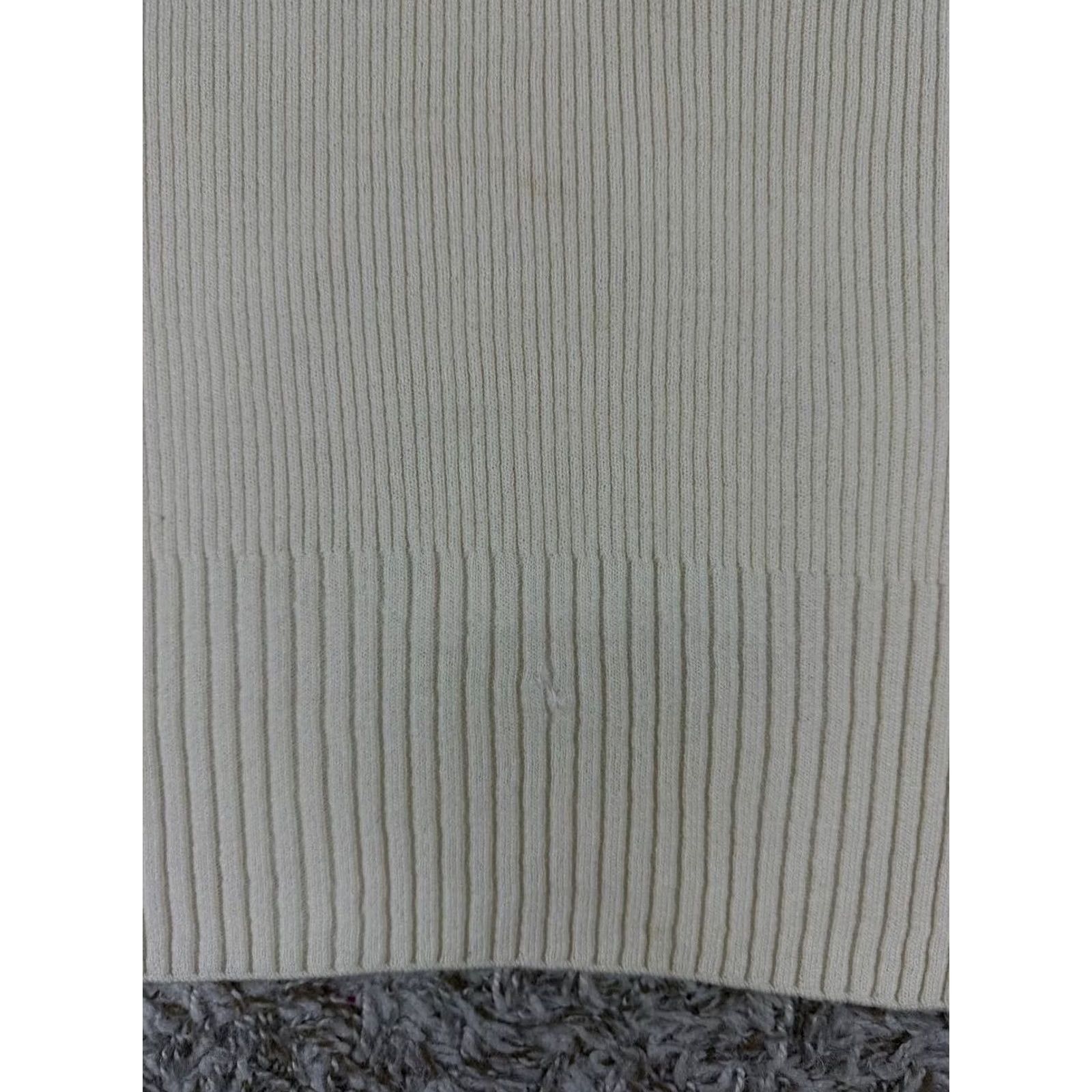 St. John St. John Sport Ivory Ribbed Sleeveless Turtleneck Knit Sweater Size M Women Size M / US 6-8 / IT 42-44 - 4 Thumbnail