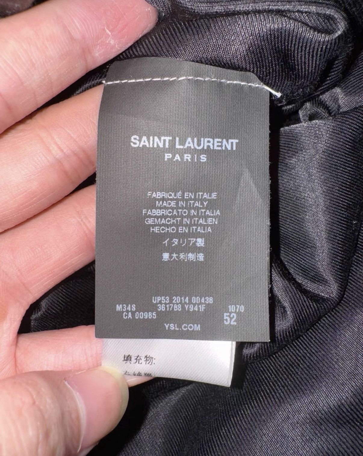 Saint Laurent Paris SLP) 14FW Runway Double-Breasted Houndstooth Overcoat Size US L / EU 52-54 / 3 - 8 Thumbnail