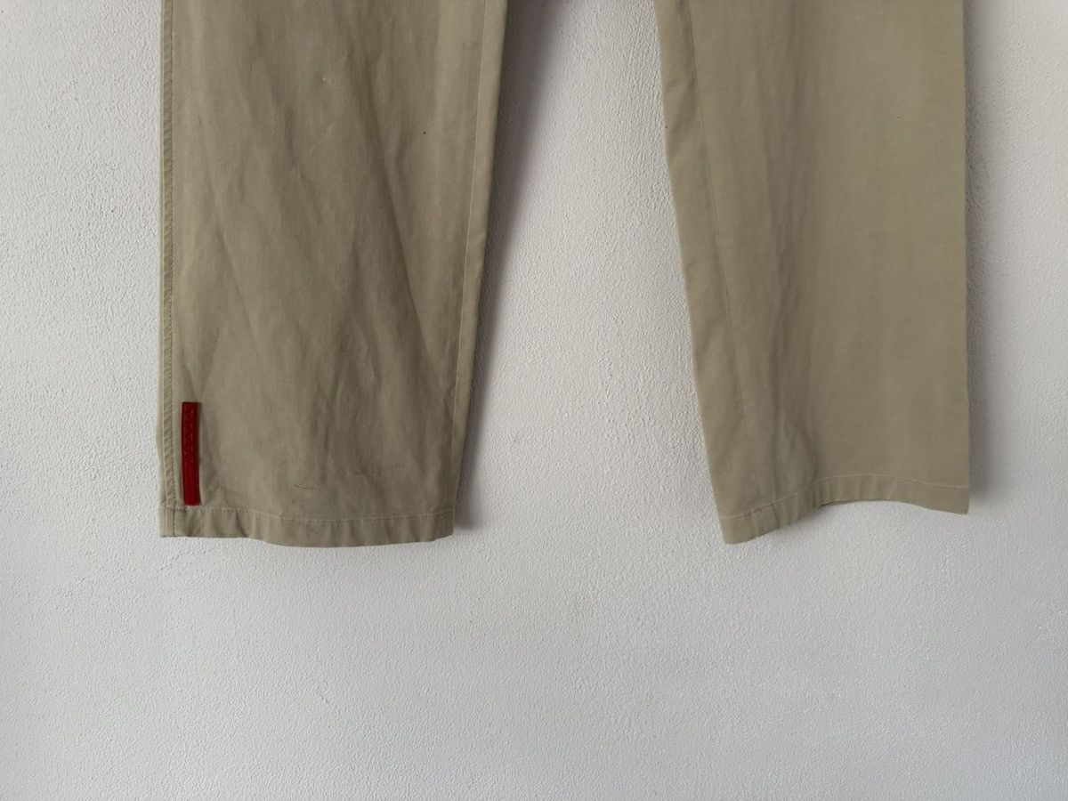 Prada Prada Linea Rossa Beige Tech Cotton Pants with Red Tab Size US 40 / EU 56 - 5 Thumbnail