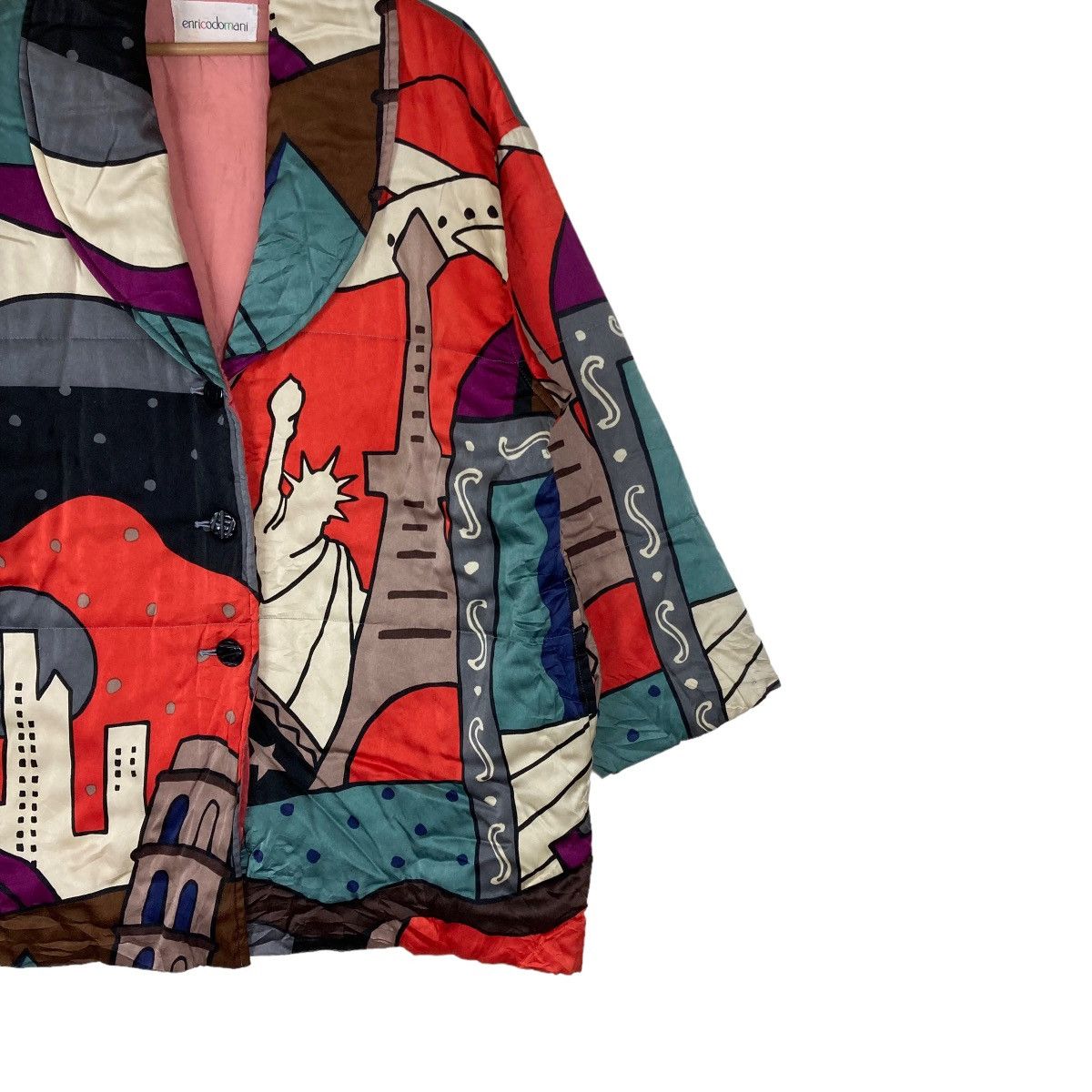 Vintage Vintage enricodomani Art Design Flat Button Jacket Size US L / EU 52-54 / 3 - 3 Thumbnail