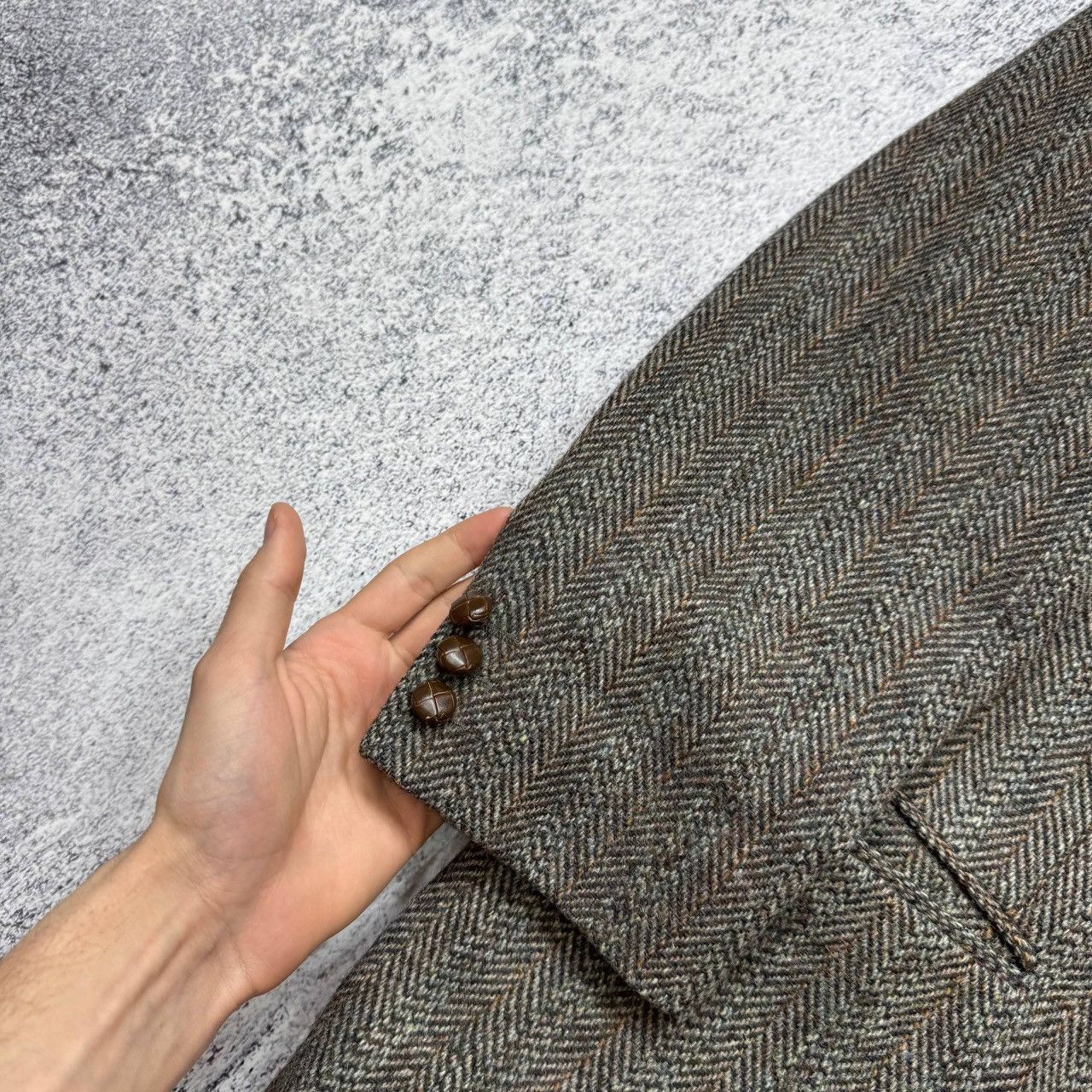 Harris Tweed Harris Tweed Blazer Handwoven 80s Scottish Wool Herringbone Size 42R - 11 Thumbnail