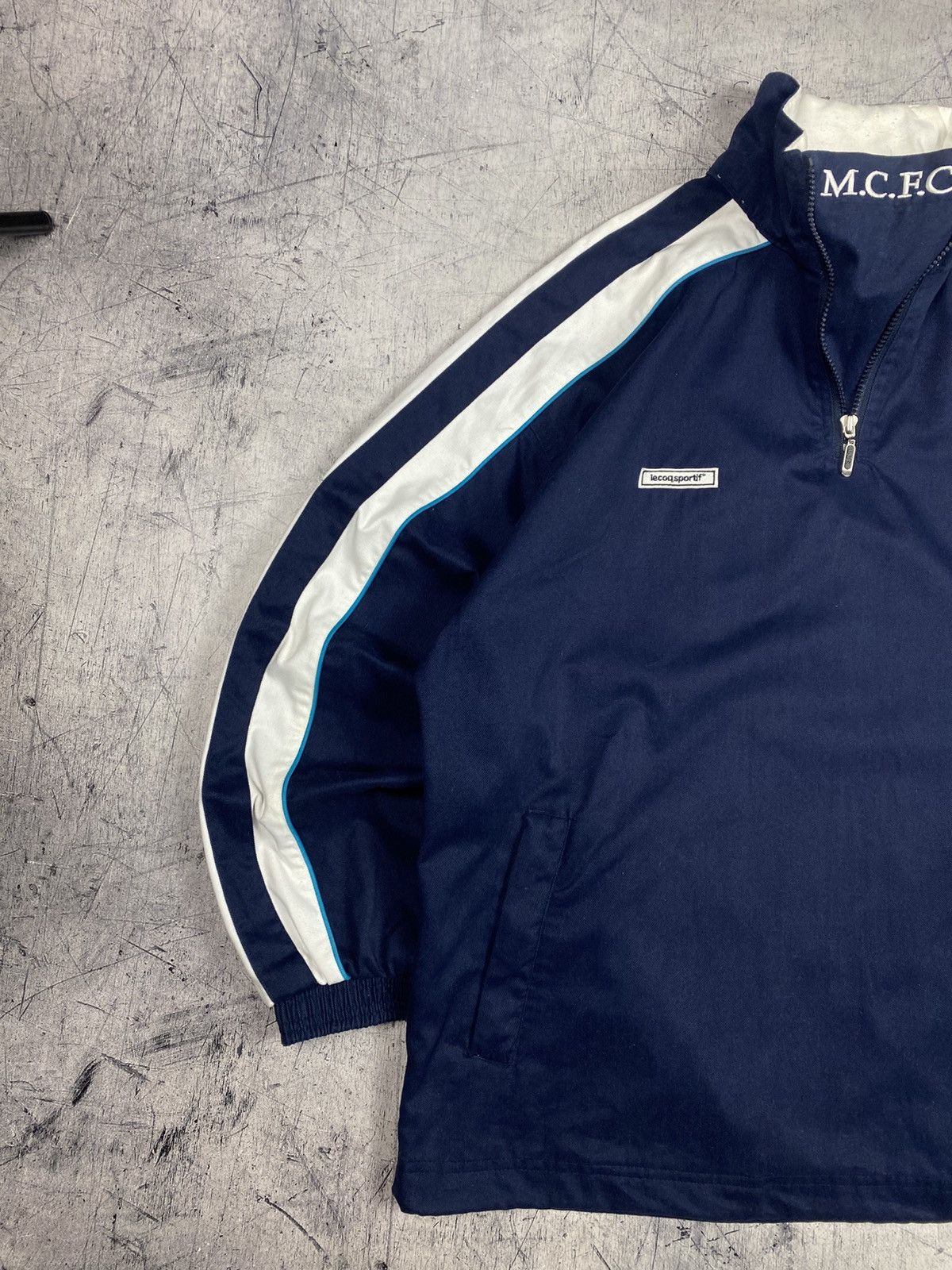 Le Coq Sportif Le Coq Sportif Manchester City MCFC Half Zip Jacket Vintage Size US L / EU 52-54 / 3 - 3 Thumbnail