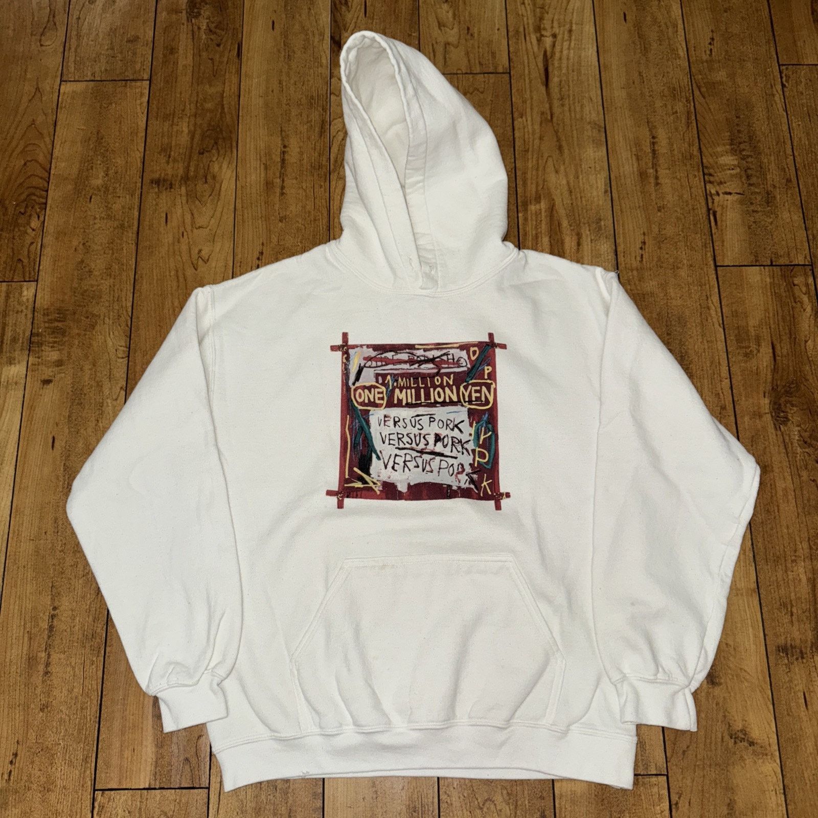 Jean-Michel Basquiat Gallery Hoodie White Medium 21x25
