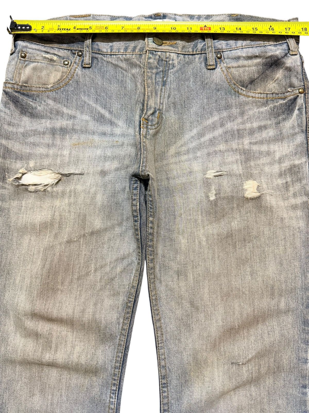 Hysteric Glamour Vintage Japanese Mud Dirty Wash Distress Wide Leg Baggy Size US 34 / EU 50 - 11 Thumbnail