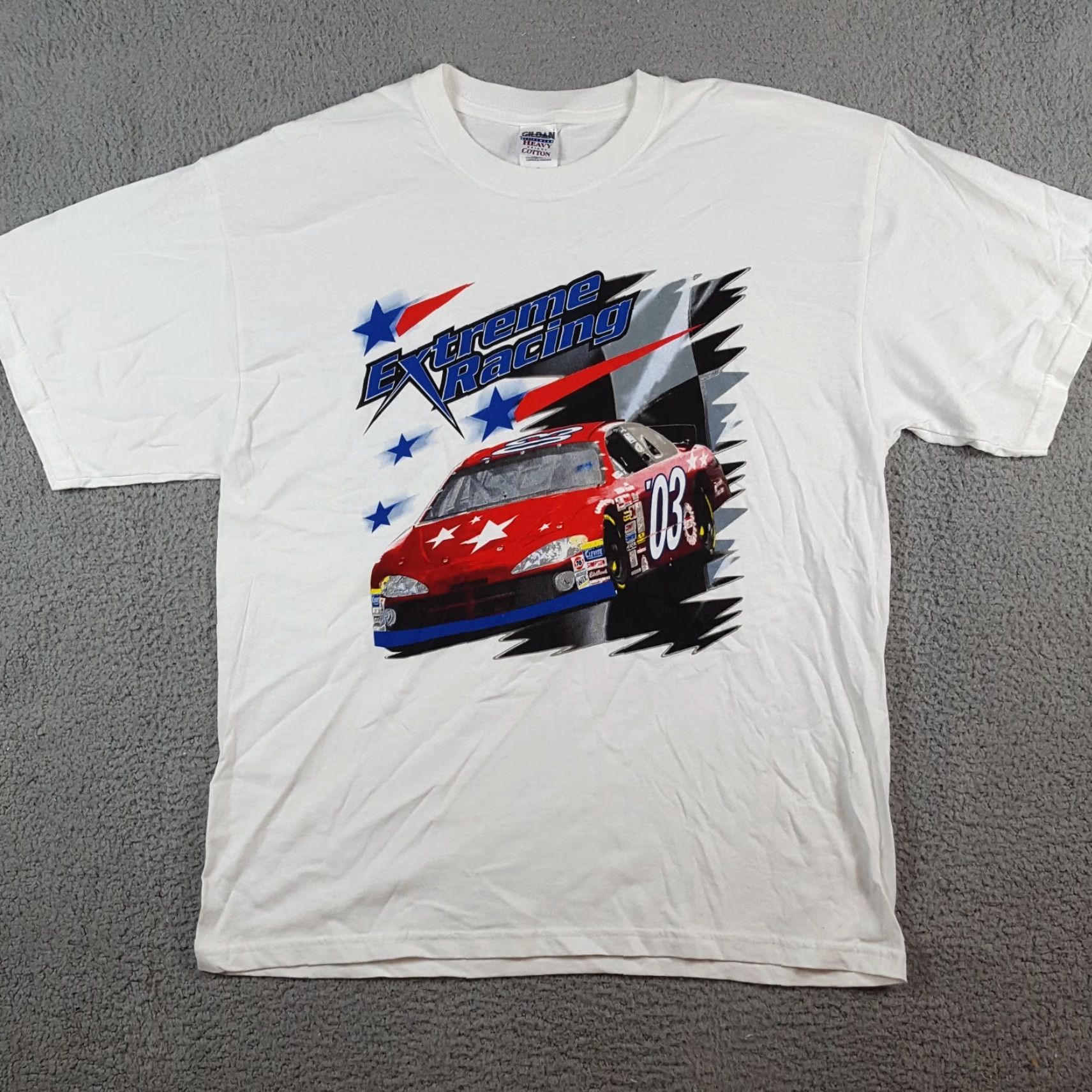 Gildan VINTAGE Extreme NASCAR Racing Race Track Tee Men's XL White T-Shirt Size US XL / EU 56 / 4 - 2 Thumbnail