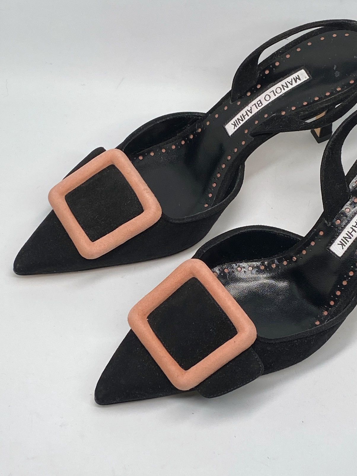 Manolo Blahnik Manolo Blahnik Maysli Suede Buckle Slingback Pumps size 36 Size US 6 / IT 36 - 7 Thumbnail