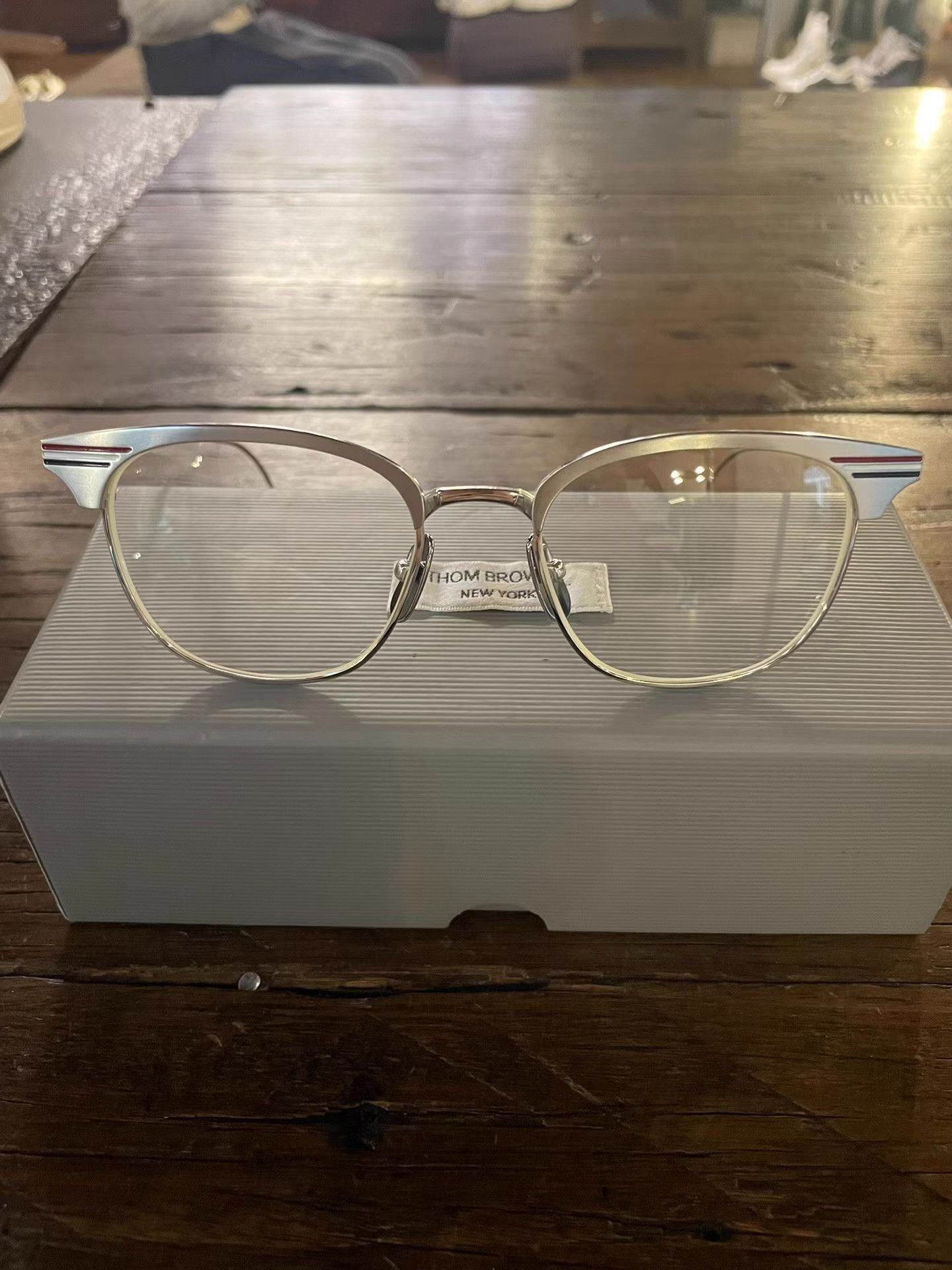 Thom Browne Thom Browne silver frame plain glasses. Ｑ25 Size ONE SIZE - 1 Thumbnail