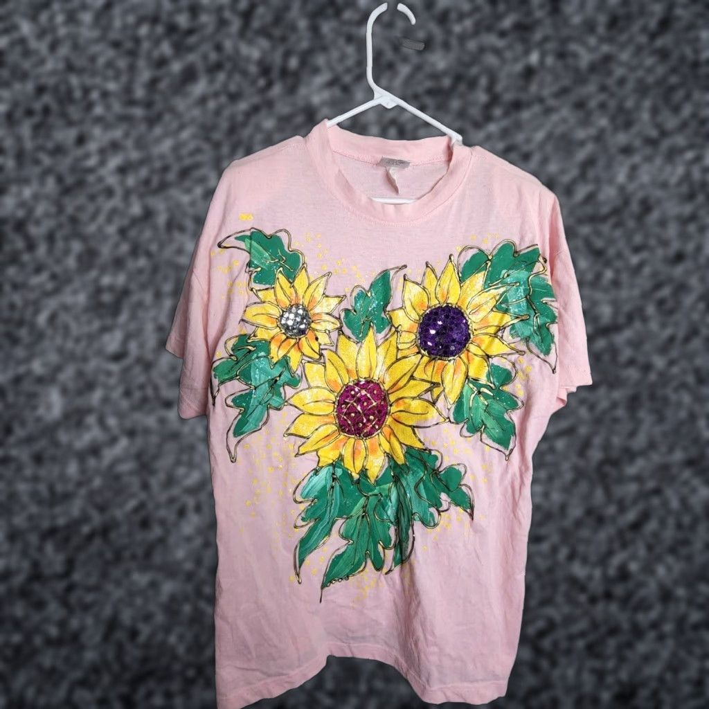 Sunflower VINTAGE Womens XL Fast Fashion of California Sunflower HUGE Graphic T Shirt Size ONE SIZE - 1 Thumbnail