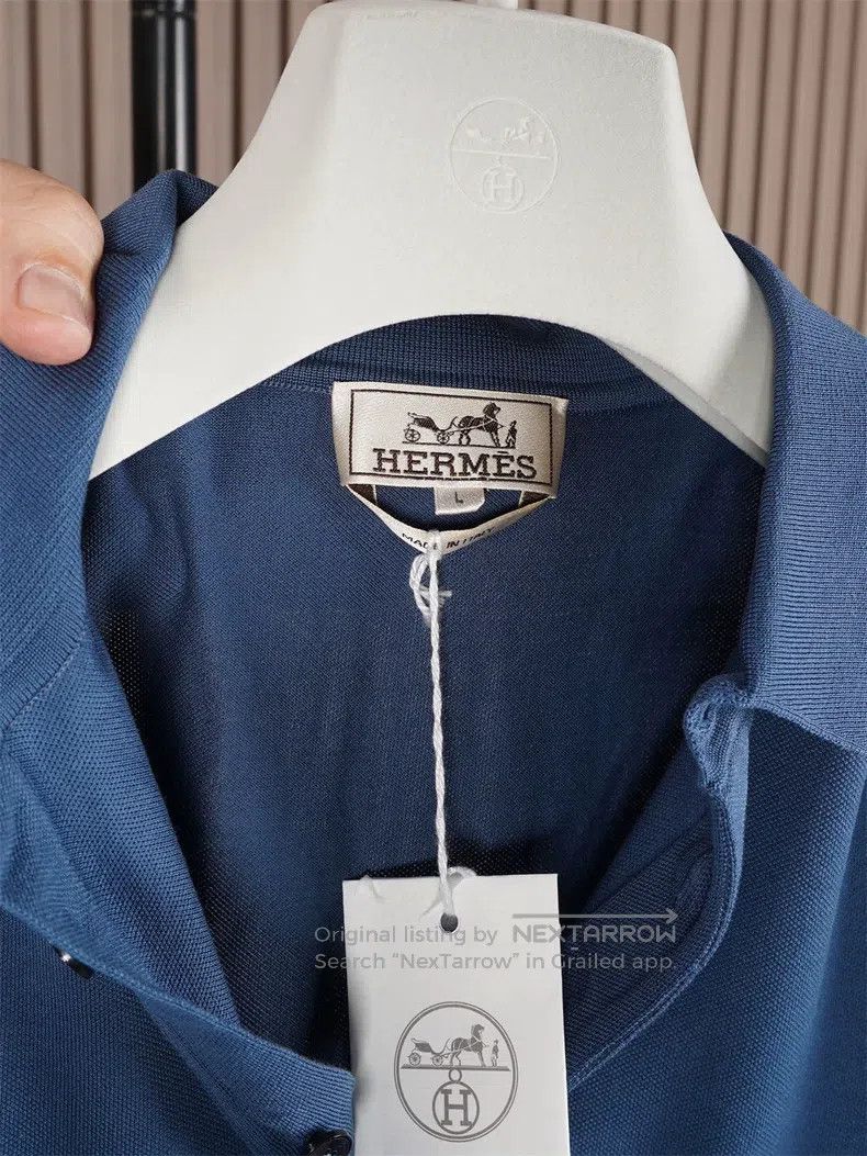 Hermes Hermes Klein Blue Short Sleeve Polo Size US L / EU 52-54 / 3 - 4 Thumbnail
