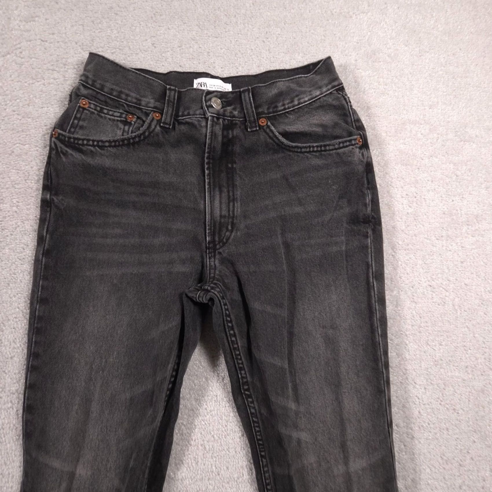 Zara Zara Jeans Womens 6 Gray Charcoal Wash Mid Rise Straight Leg Denim Casual Pants Womens Jeans Size 28" / US 6 / IT 42 - 3 Thumbnail