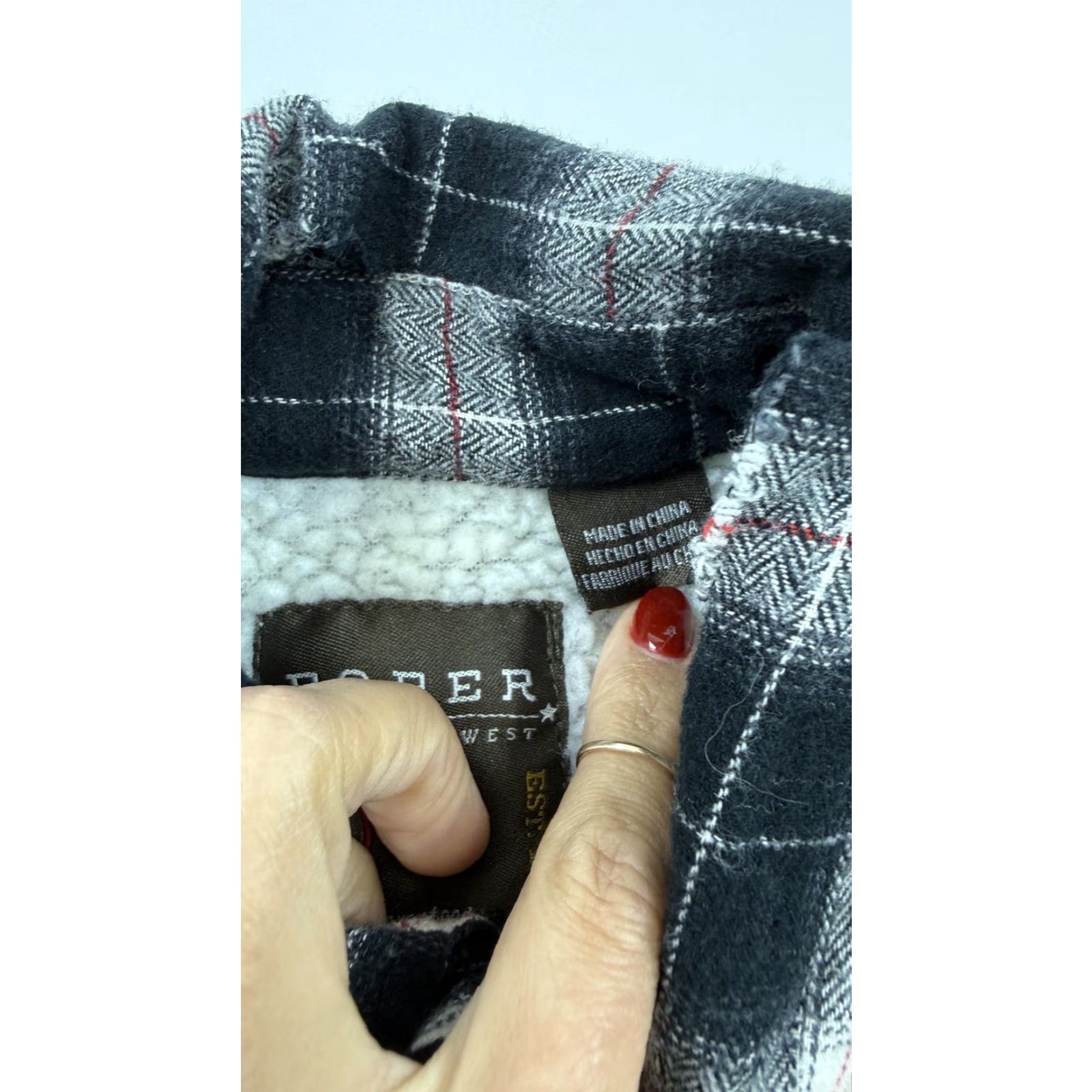 Roper Roper Shirt Jacket Mens M Black Plaid Flannel Sherpa Lined Snap Western Quilted Shirt Jacket Size US M / EU 48-50 / 2 - 4 Thumbnail