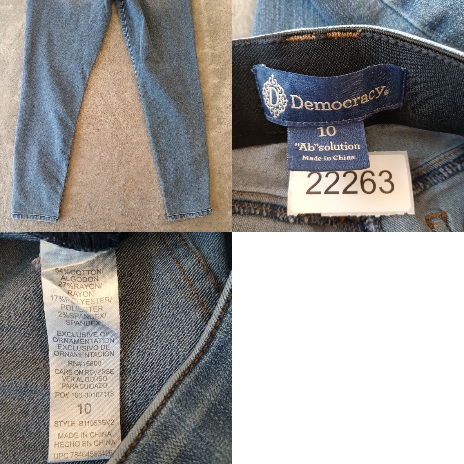 Vintage Democracy Absolution Ankle Jeans Womens Size 10 Blue Light Wash Stretch 31x28 Jeans 5-Pocket Womens Mens no, repeating not allowed Size 32" / US 10 / IT 46 - 8 Thumbnail