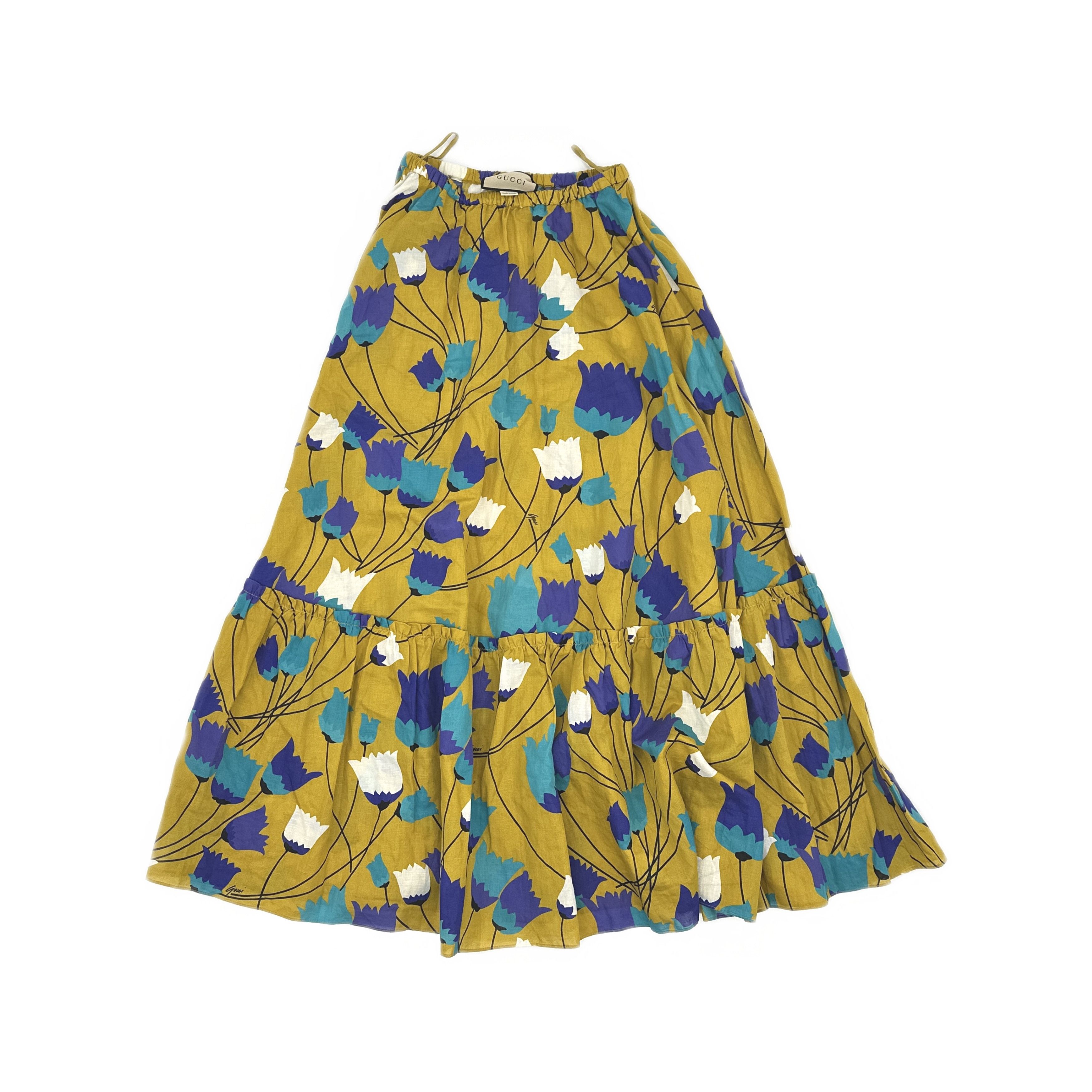 Gucci Gucci Floral Tulip Print Maxi Skirt Size 36 Size 25" / US 0 / IT 36 - 1 Thumbnail