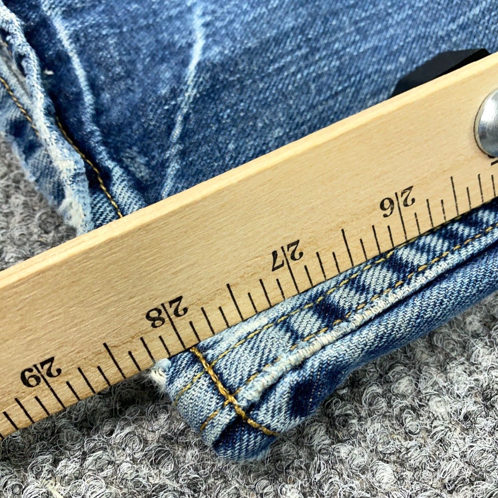 CO VINTAGE Roebucks & Co Jeans Mens 30x30 Blue Slim Straight Faded Distressed Grunge Y2K Size US 31 - 7 Thumbnail