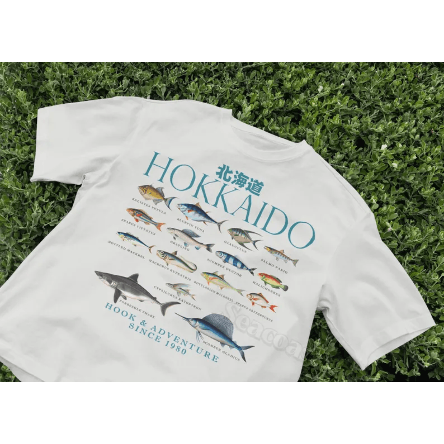 Japanese Brand × Vintage Hokkaido Fish T-Shirt, Japanese Ocean Tee, Retro Sea Shirt Size US L / EU 52-54 / 3 - 1 Thumbnail