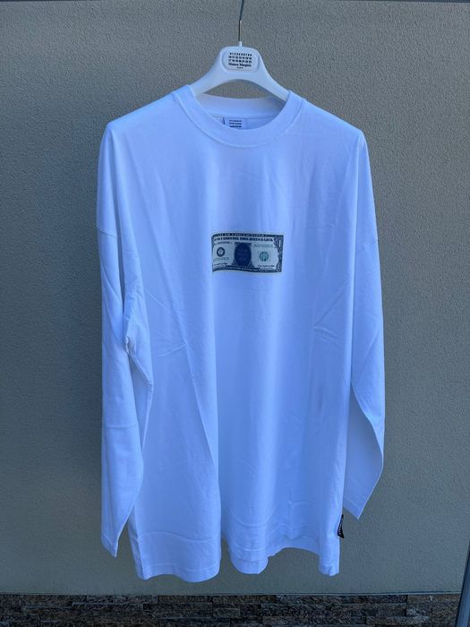 Vetements Dollar Long Sleeve Logo T-Shirt LS in White | Grailed