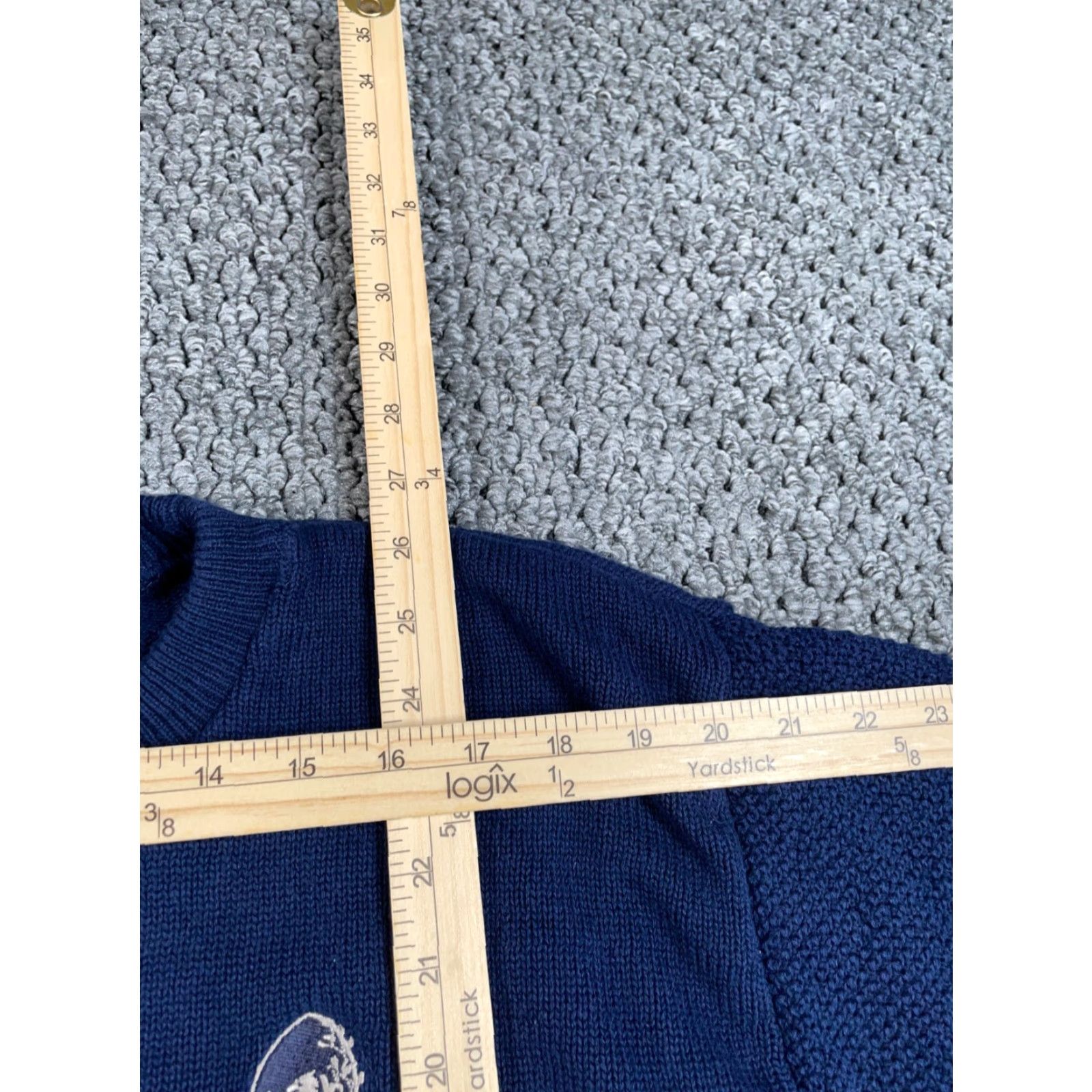 Vintage VINTAGE Vantage St. Ives Cornwall Crest Sweater Adult Large Dark Blue Chunky Knit Pullover Mens Size US L / EU 52-54 / 3 - 6 Thumbnail
