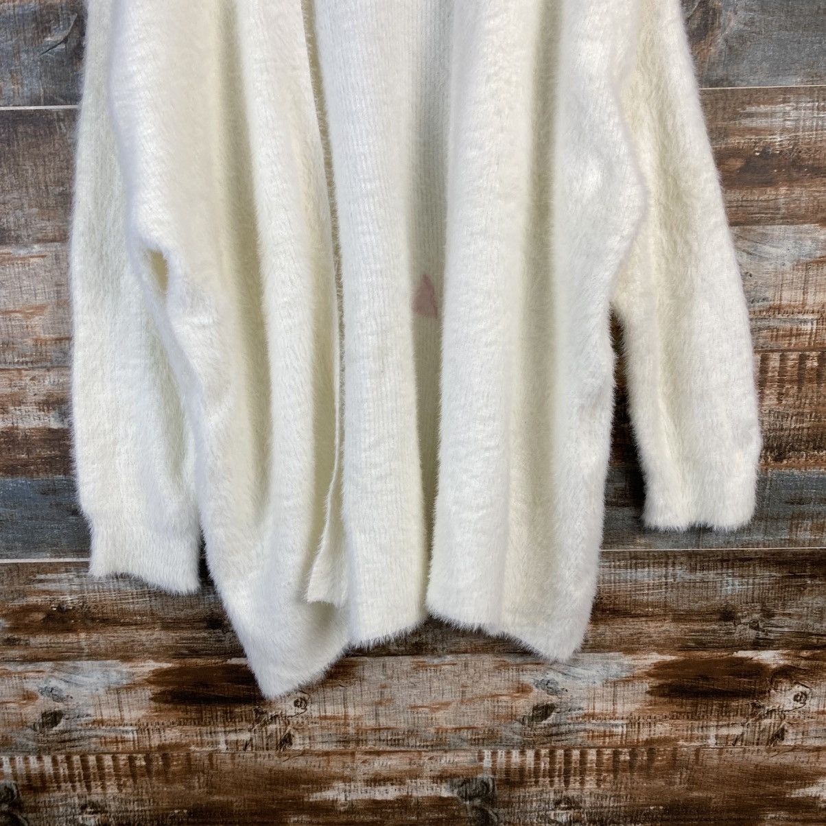 Japanese Brand DL GU White Cardigan Fur shaggy Knitwear #C1089 Size L / US 10 / IT 46 - 6 Thumbnail