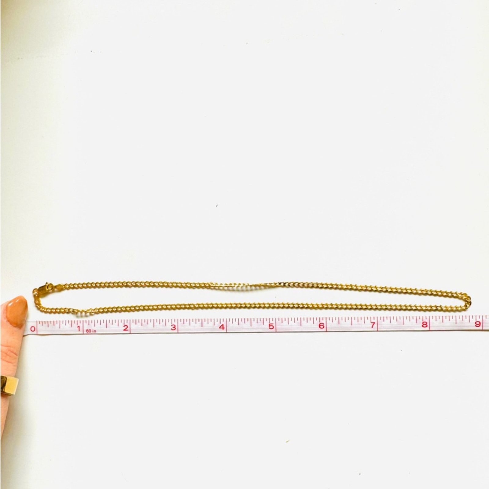 Sterling Silver NEW 14 Gold Plated 18” Chain Cuban Link Diamond Cut Necklace Size ONE SIZE - 8 Thumbnail