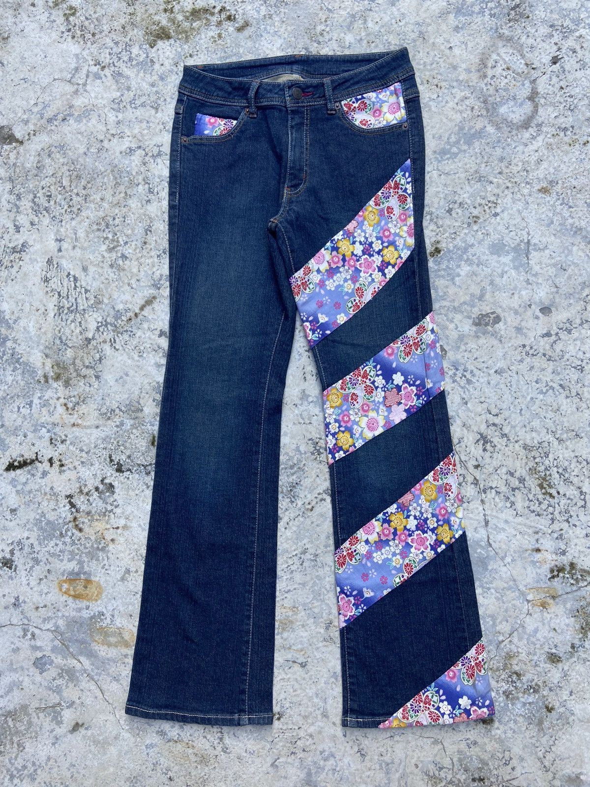 Beauty Beast × Hysteric Glamour × Japanese Brand Vtg denim flare stripe floral cross Size 27" / US 4 / IT 40 - 1 Thumbnail