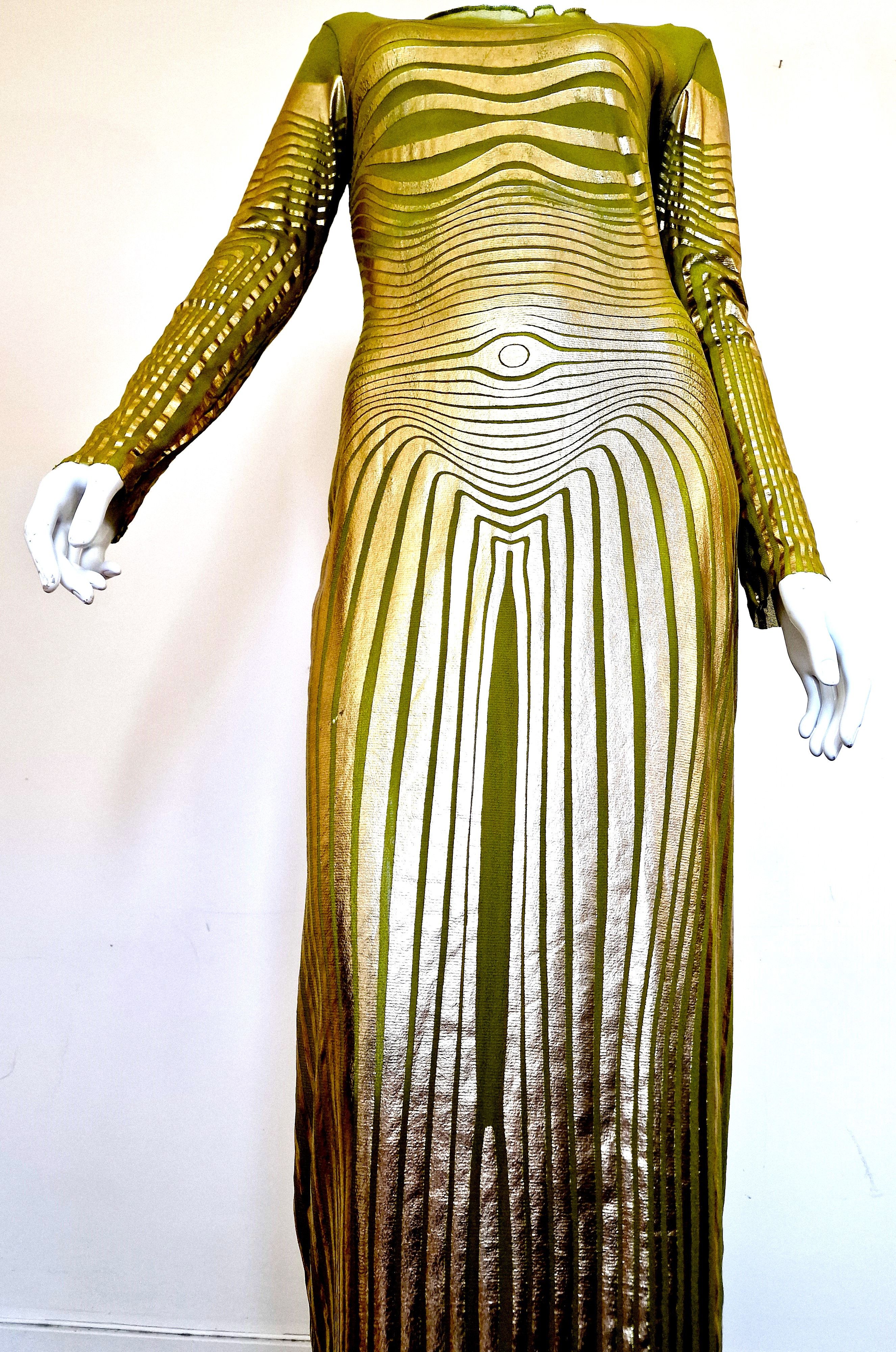 Jean Paul Gaultier Jean Paul Gaultier S/S 1996 Optical Illusion Mesh Dress Size L / US 10 / IT 46 - 4 Thumbnail