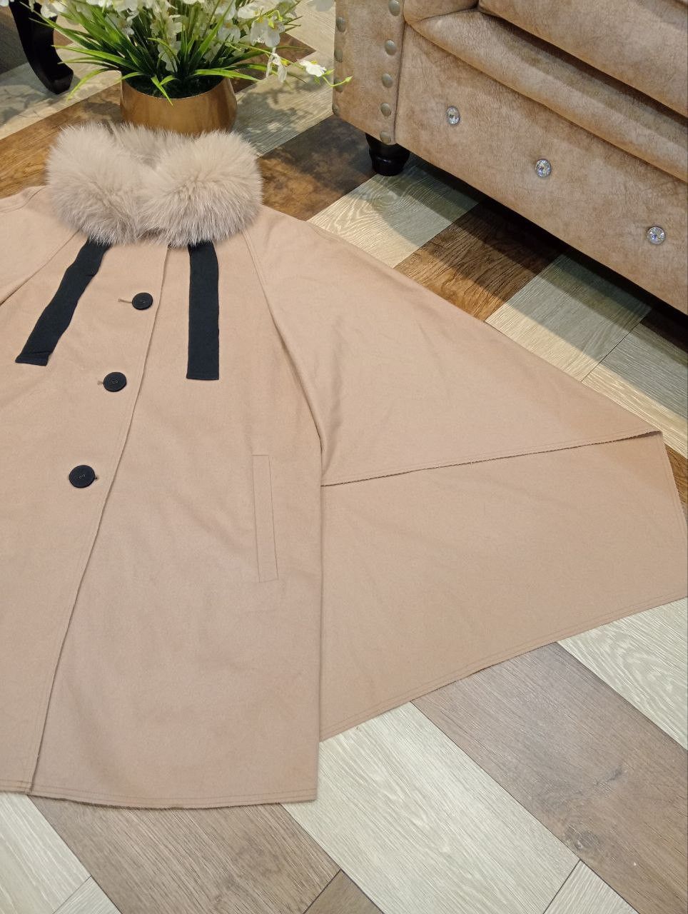 Lanvin LANVIN EN BLEU CASHMERE FLEECE CAPE PONCHO COAT Size XS / US 0-2 / IT 36-38 - 3 Thumbnail