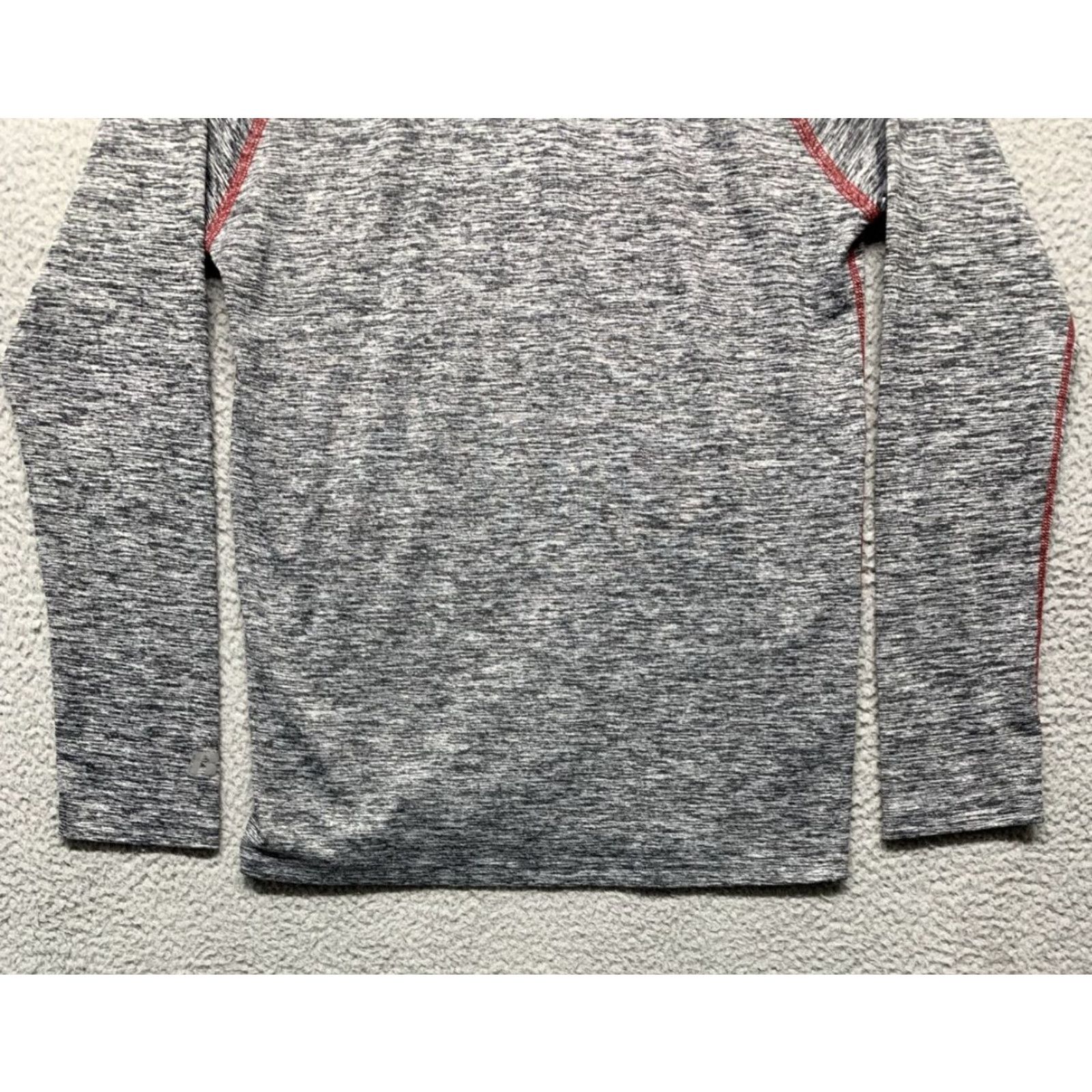 Vintage Russell T-Shirt Men's Medium Long Sleeve Crew Neck Heather Gray & Red Dri-Power 360 Athletic Shirt Size US M / EU 48-50 / 2 - 6 Thumbnail