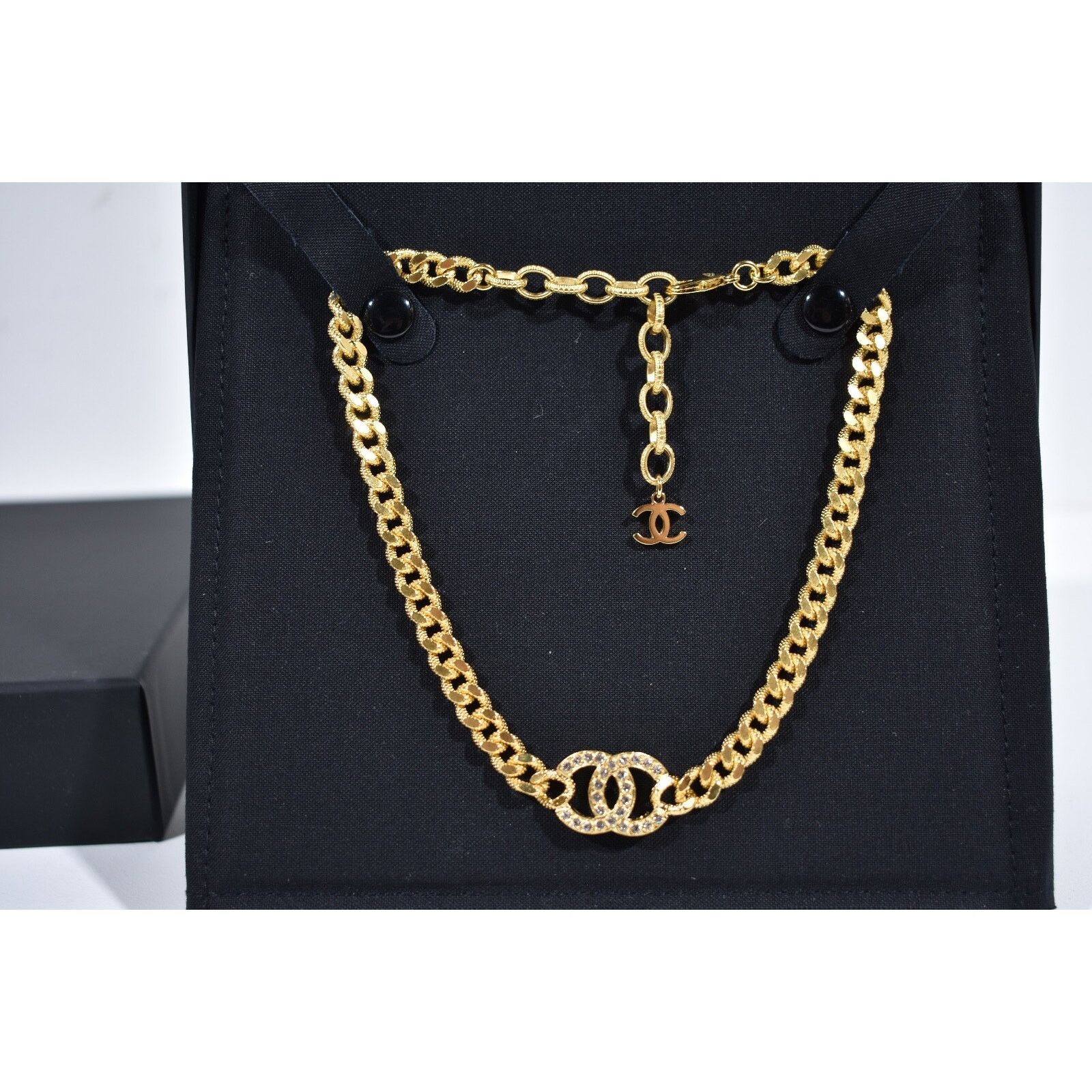 Chanel Chanel REV Gold Golden Crystal Choker Pendant Necklace Size ONE SIZE - 5 Thumbnail