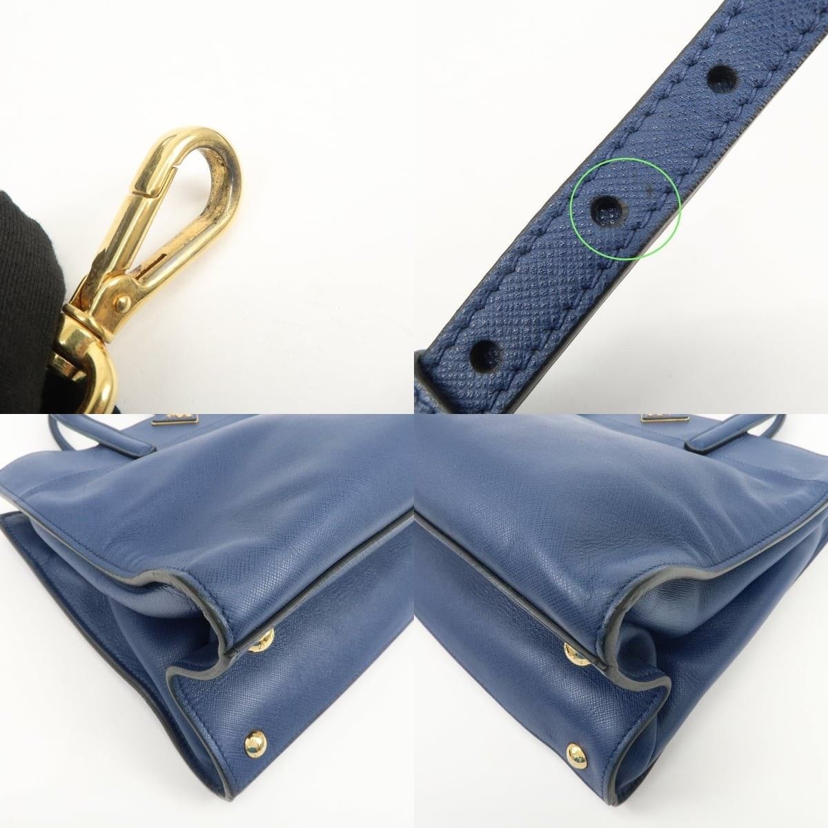 Prada Prada Saffiano Tote Blue Size ONE SIZE - 4 Thumbnail