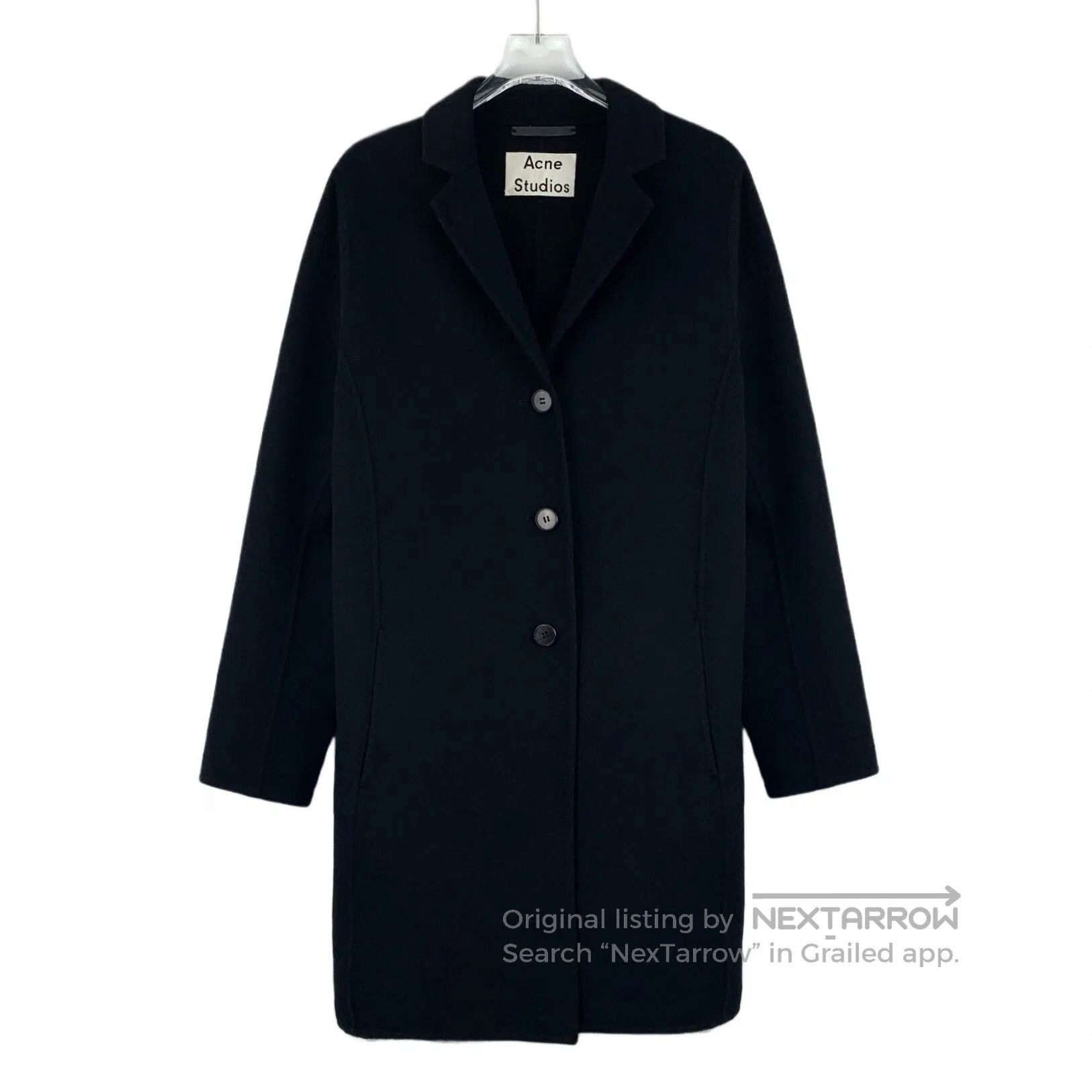 Acne Studios Acne Studios Black Wool Lapel Coat. Size XXS / US 00 / IT 34 - 1 Thumbnail
