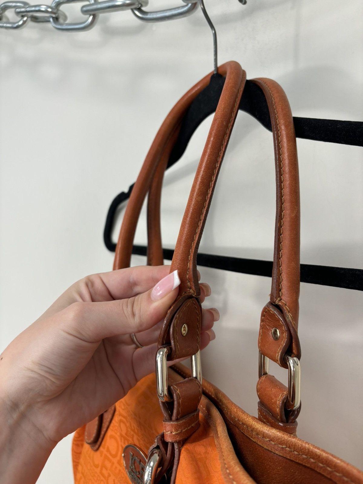 Iceberg Iceberg Vintage Designer Rare Orange Canvas Leather Tote Bag Size ONE SIZE - 10 Thumbnail