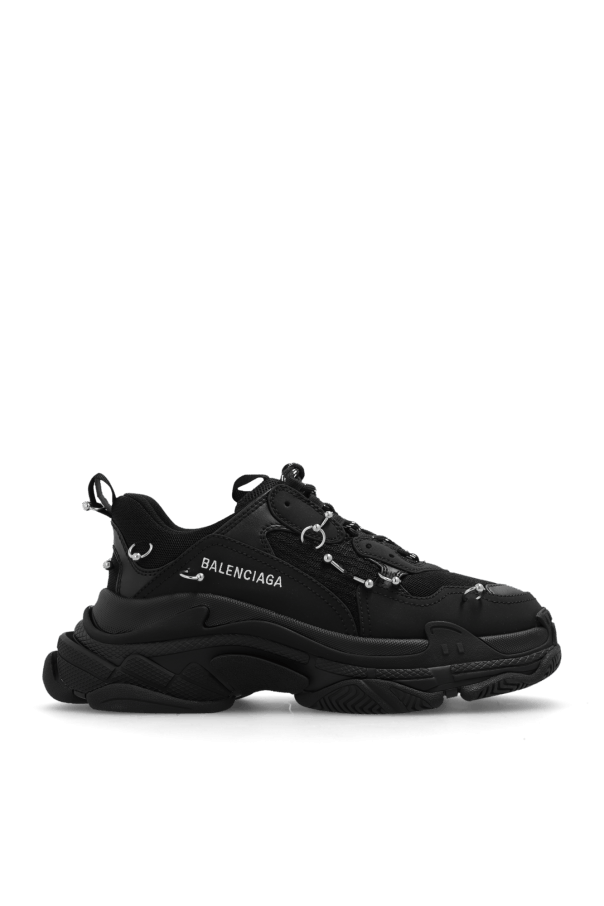 Balenciaga o1la1rc1a0725 Triple S Sneakers With Piercings in Black Size US 7 / IT 37 - 1 Thumbnail