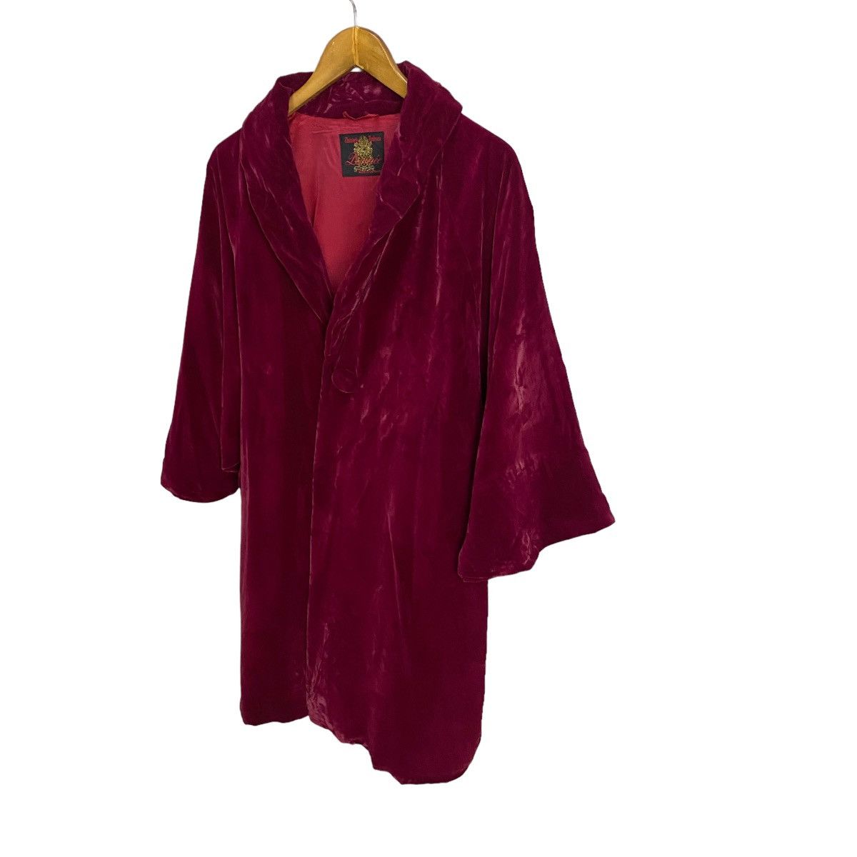 Velvet × Vintage Vintage 60s Red Velvet Collared Kimono Jacket Size XL / US 12-14 / IT 48-50 - 3 Thumbnail