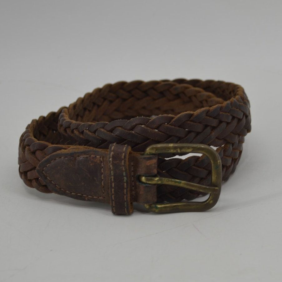 Other Jesse Alaniam Belt Braided Brown Leather Brass Buckle Size M Size ONE SIZE - 2 Thumbnail