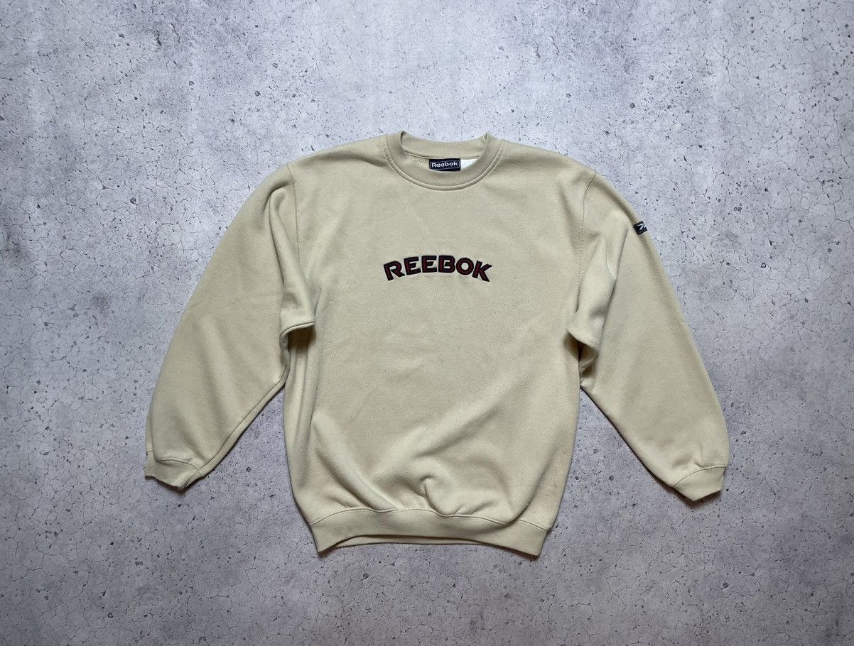 Reebok Vintage Cream Baggy Reebok Big Logo Sweatshirt Y2K Size US M / EU 48-50 / 2 - 1 Thumbnail