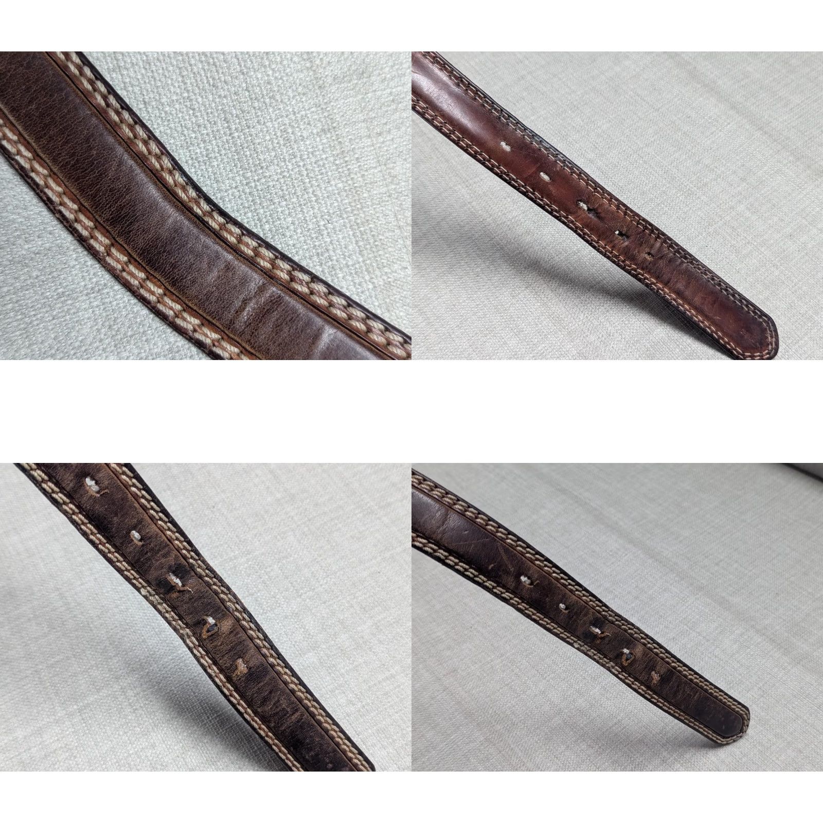 Tony Lama TONY LAMA Belt 34 Cowhide Leather Stitched Brown Western Belt Men Size 34 - 8 Thumbnail