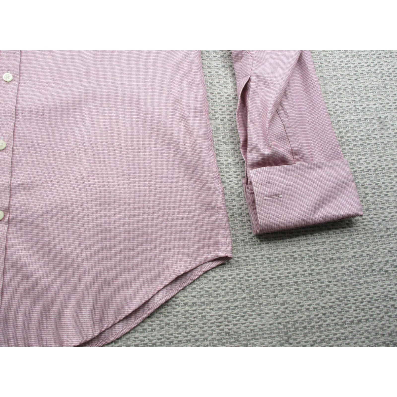 Charles Tyrwhitt Charles Tyrwhitt Shirt Mens 16 36 Extra Slim Fit Dress Button Up French Cuffs Pink Check Cotton 100% Business Formal Casual Mens Size 42R - 2 Thumbnail