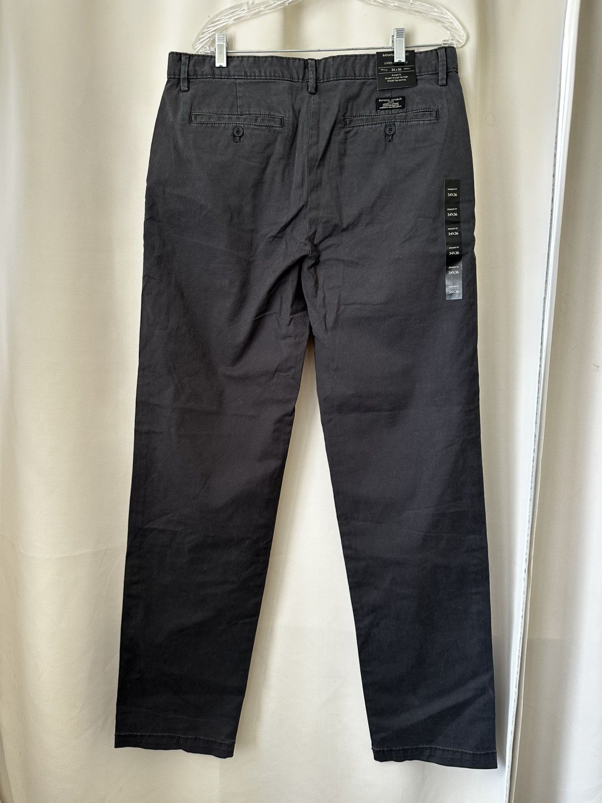 Banana Republic NEW Men's Banana Republic Chino Pants Gray 34x36 WITH TAGS Size US 34 / EU 50 - 4 Thumbnail