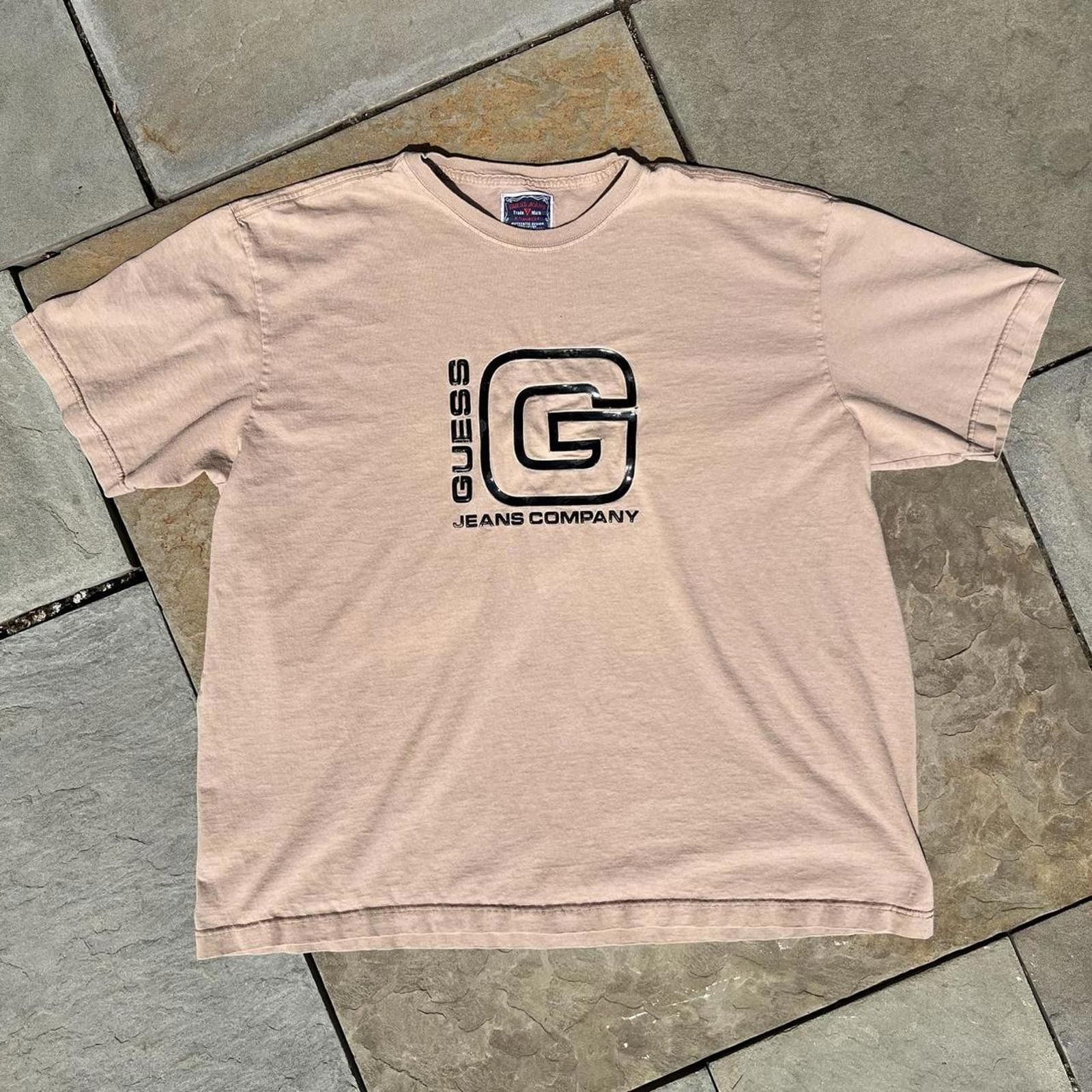 Guess Y2K Guess Jeans Patent Logo Tan T-Shirt Size US XL / EU 56 / 4 - 1 Thumbnail