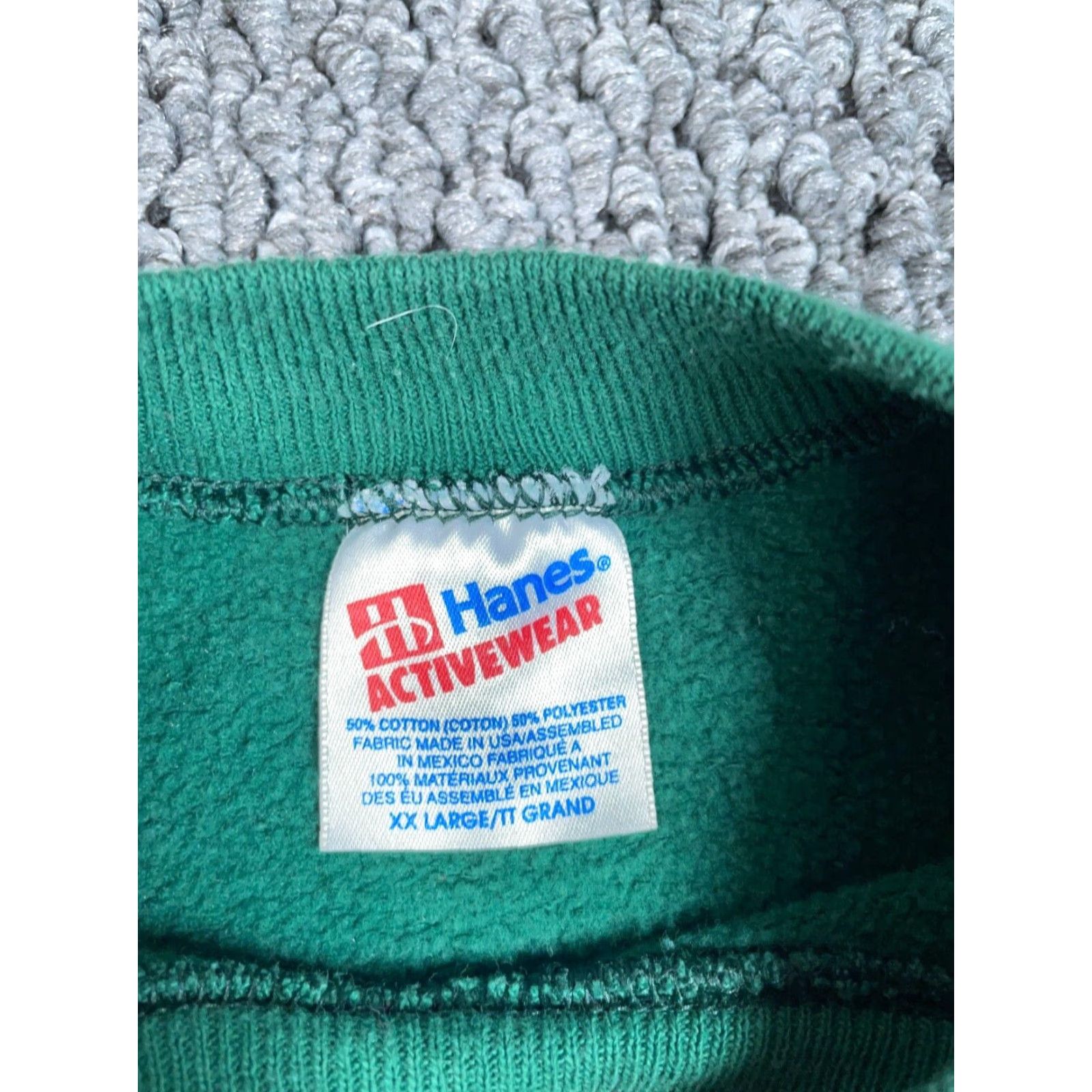 Hanes VINTAGE Hanes Sweatshirt Graphic Print Green 2XL Crew Neck Heavyweight Cotton-Polyester Fall Winter Mens Mens 90s Retro Size US XXL / EU 58 / 5 - 3 Thumbnail