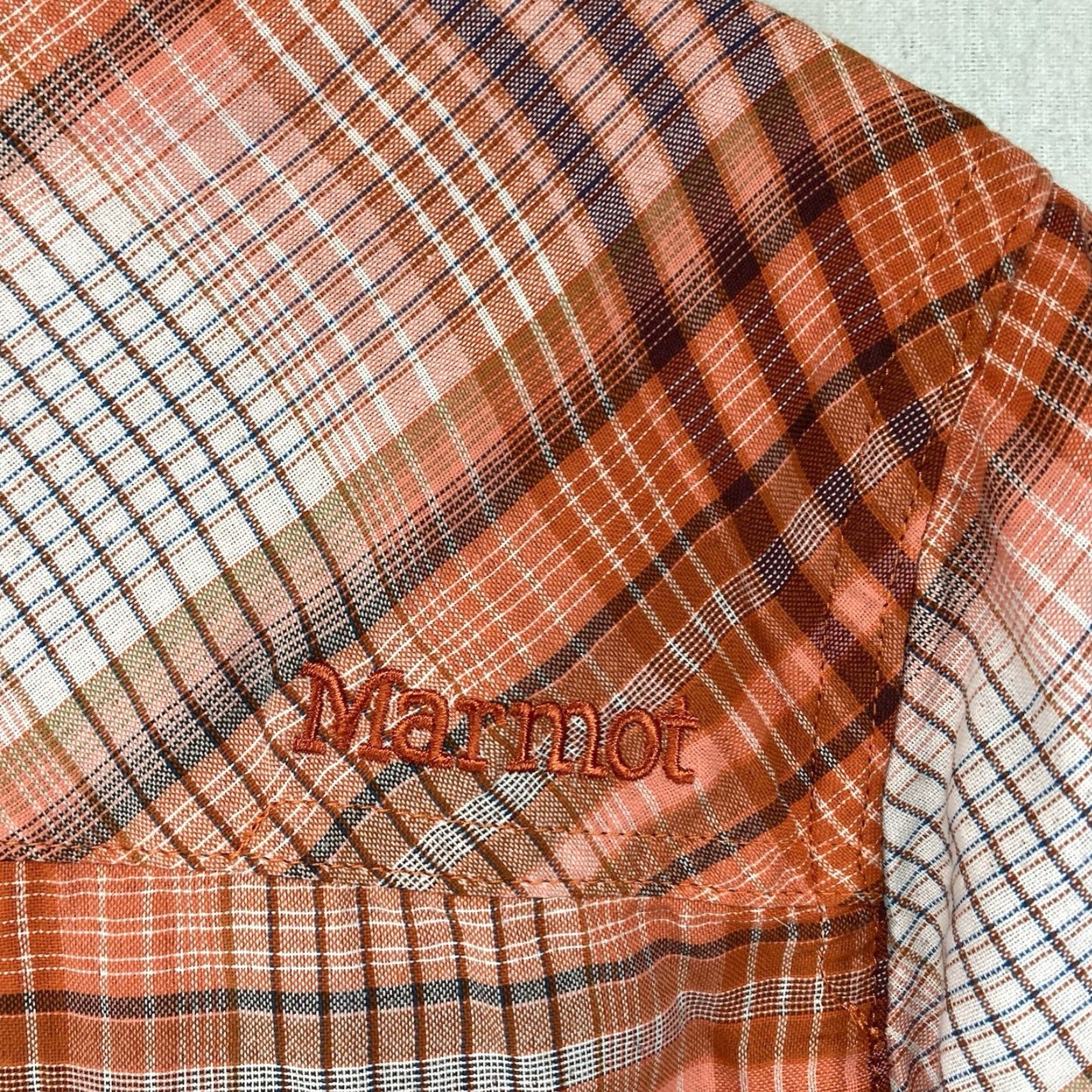 Marmot Marmot Top Women's L Orange Plaid Long Sleeve Outdoors Casual Size L / US 10 / IT 46 - 4 Thumbnail