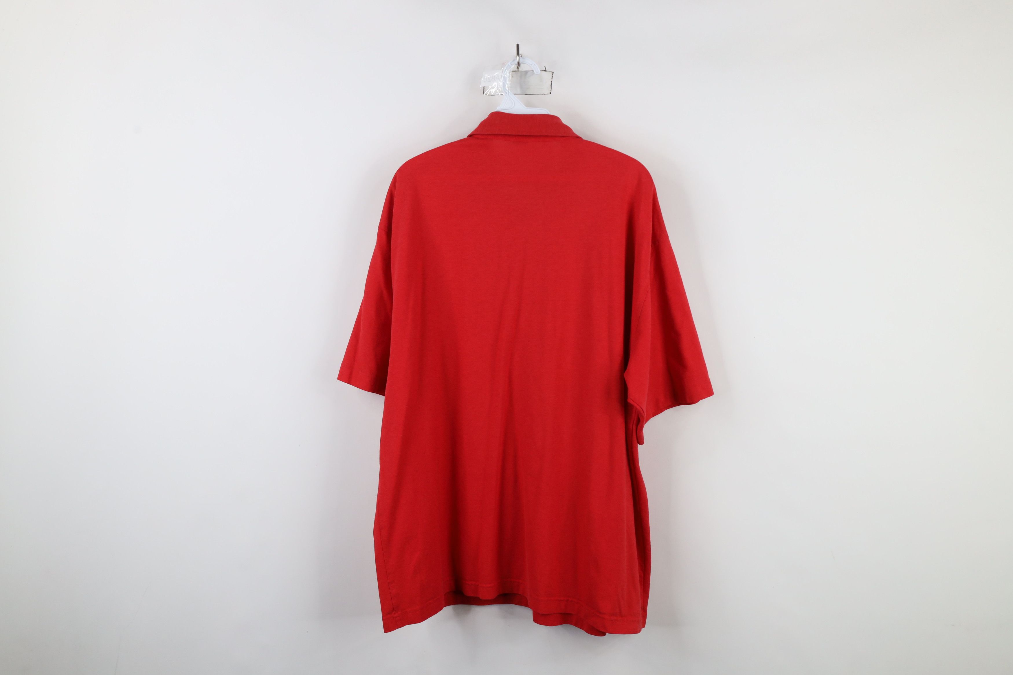 Vintage Vintage 90s Streetwear Blank Knit Collared Polo Shirt Red Size US XL / EU 56 / 4 - 9 Thumbnail