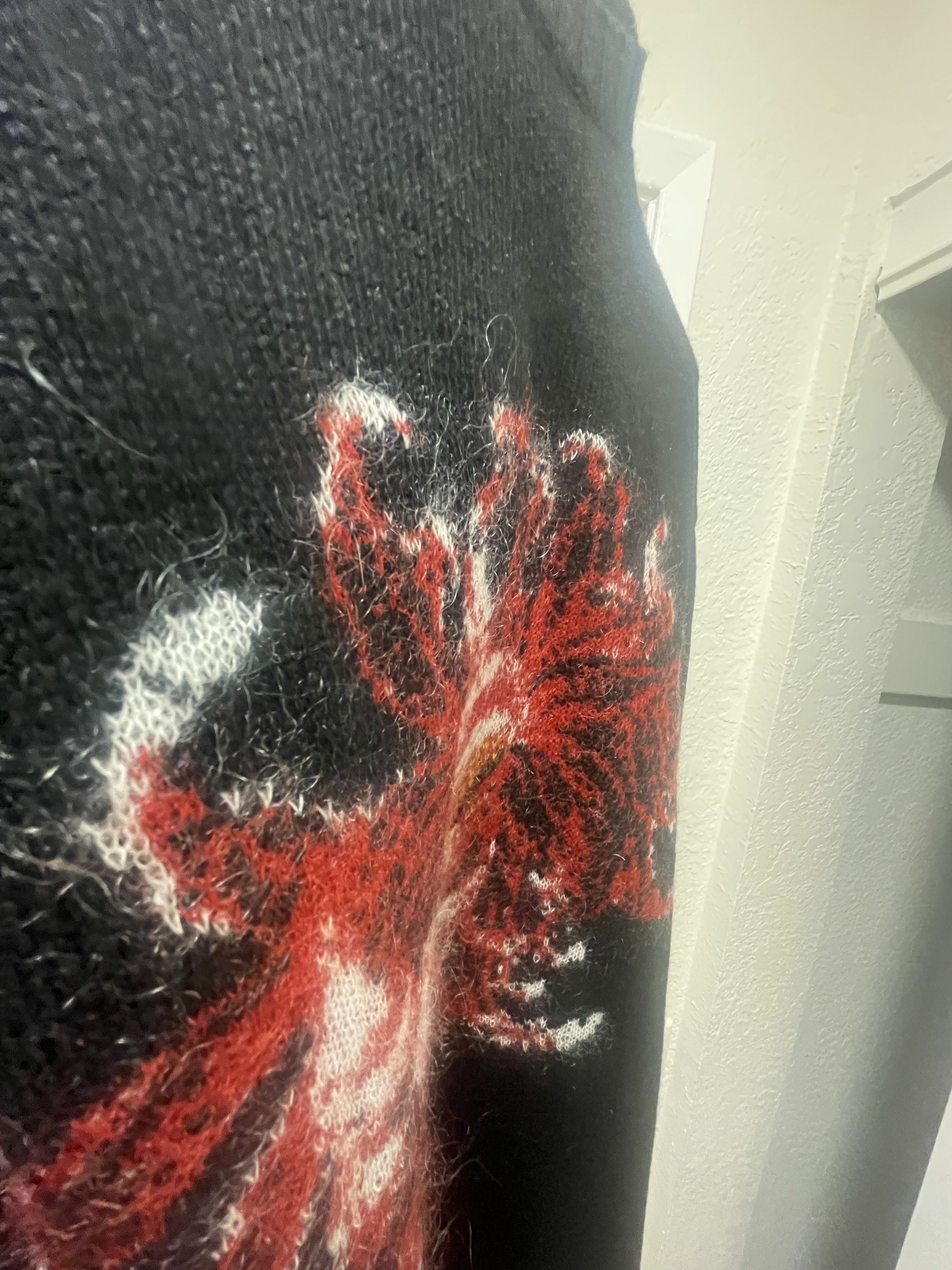 Yohji Yamamoto Black 7G Flower Sweater Size US L / EU 52-54 / 3 - 7 Thumbnail